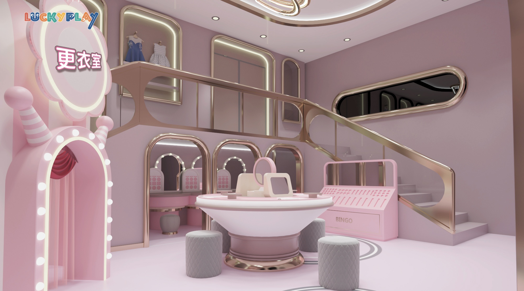 Casa de juegos infantil interior con tema espacial para juego de roles, casa de muñecas y juego educativo simulado para niños - Product Image