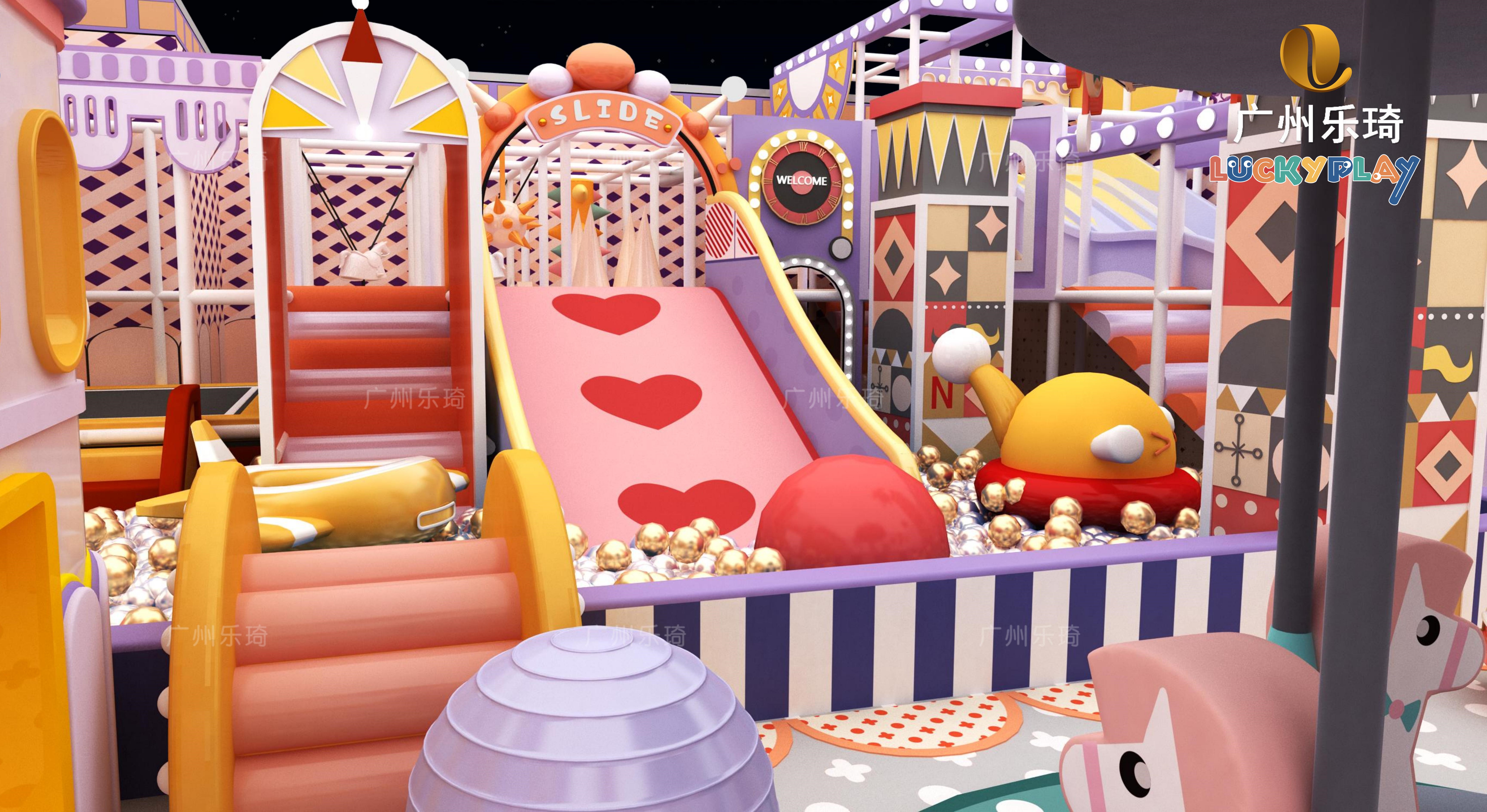Parque infantil interior para niños con tobogán extra largo y gigante de gran altura y equipo de juego suave de plástico para parque de aventuras en venta - Product Image