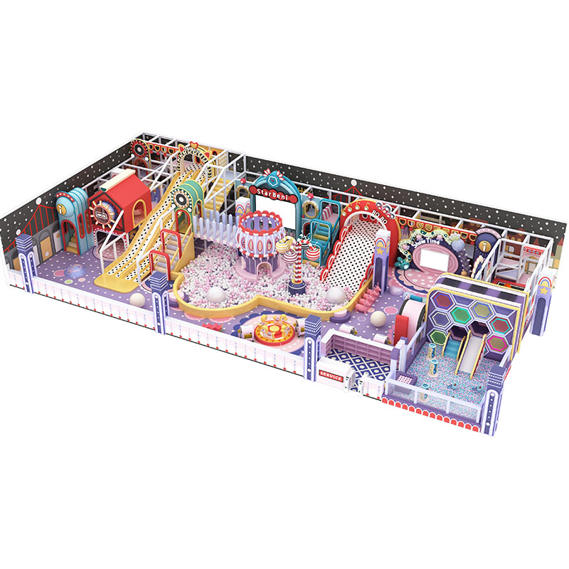 Equipo favorito de parque infantil interior para niños con conjuntos de carrusel eléctrico y accesorios de juego suave hechos de plástico duradero