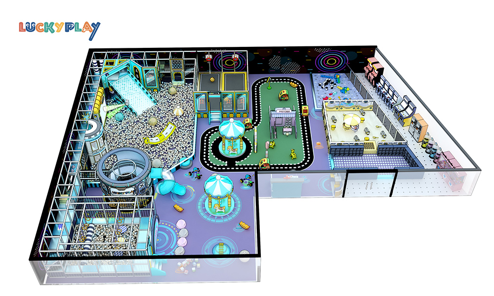 Muro de escalada para niños equipo de parque infantil interior piscina de bolas trampolín y gran tobogán para niños - Product Image