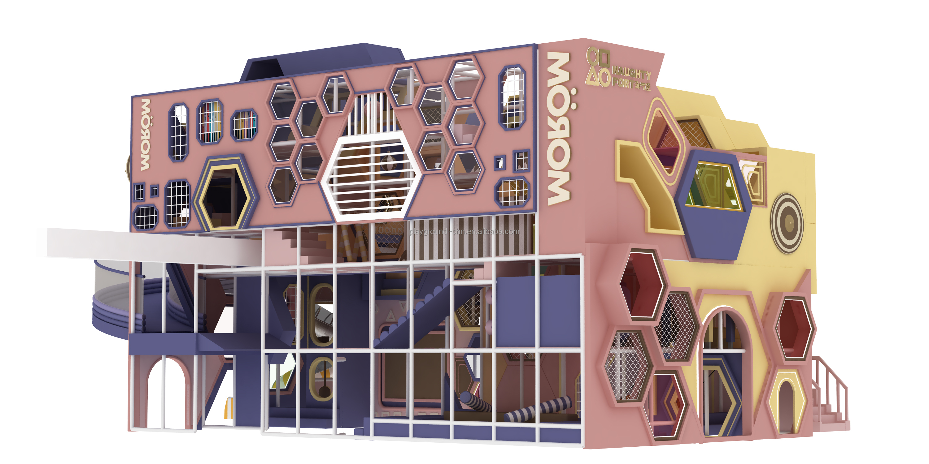 Equipo comercial de diseño para parque infantil interior, juego blando y laberinto colmena para niños - Product Image