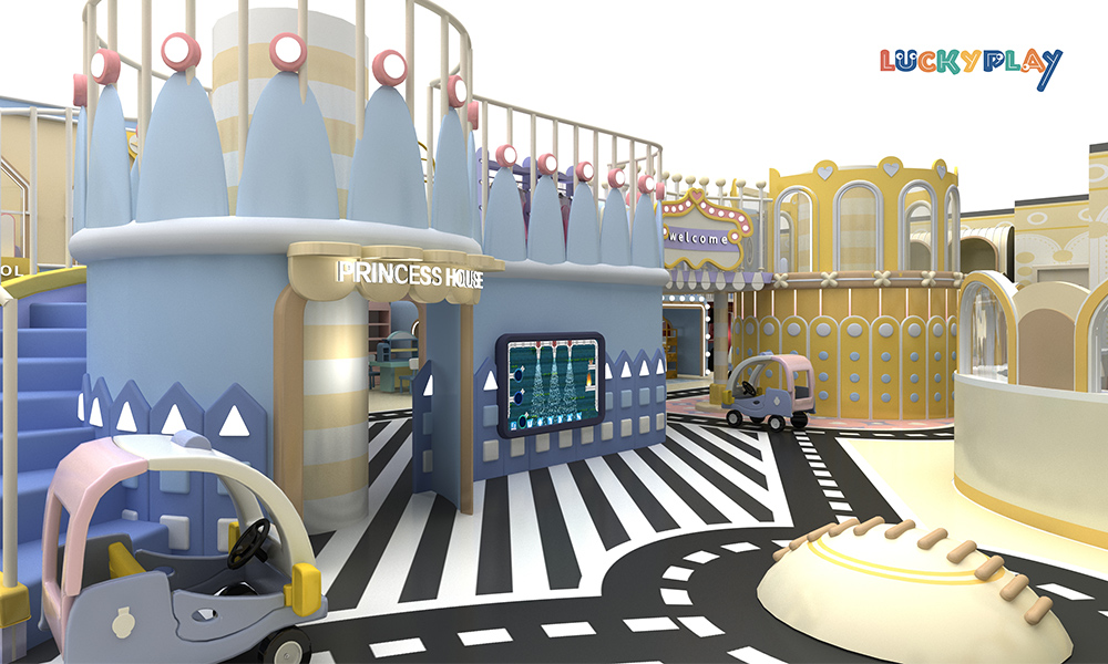 Equipo comercial de parque infantil interior para café familiar, conjunto de juego blando de plástico duradero para centro comercial - Product Image