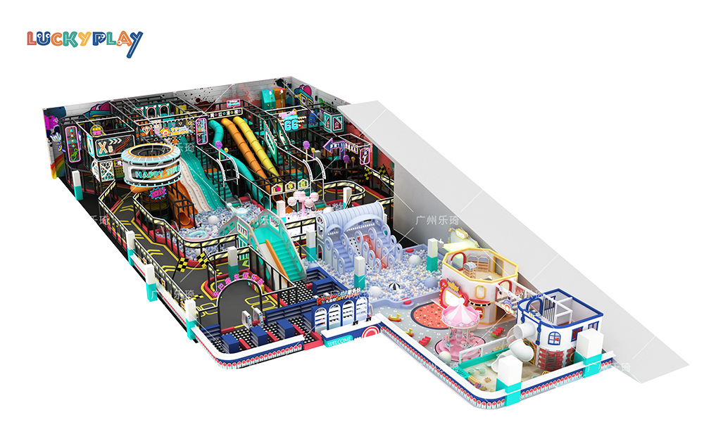 Conjunto comercial de parque infantil interior para guardería con juego blando y casita de roles de plástico para niños en centro de entretenimiento familiar - Product Image