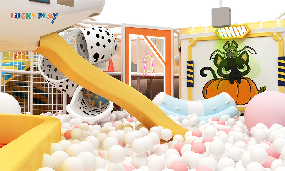 Trampolines interiores comerciales con equipamiento de juego blando y toboganes tipo donut para niños - Product Image