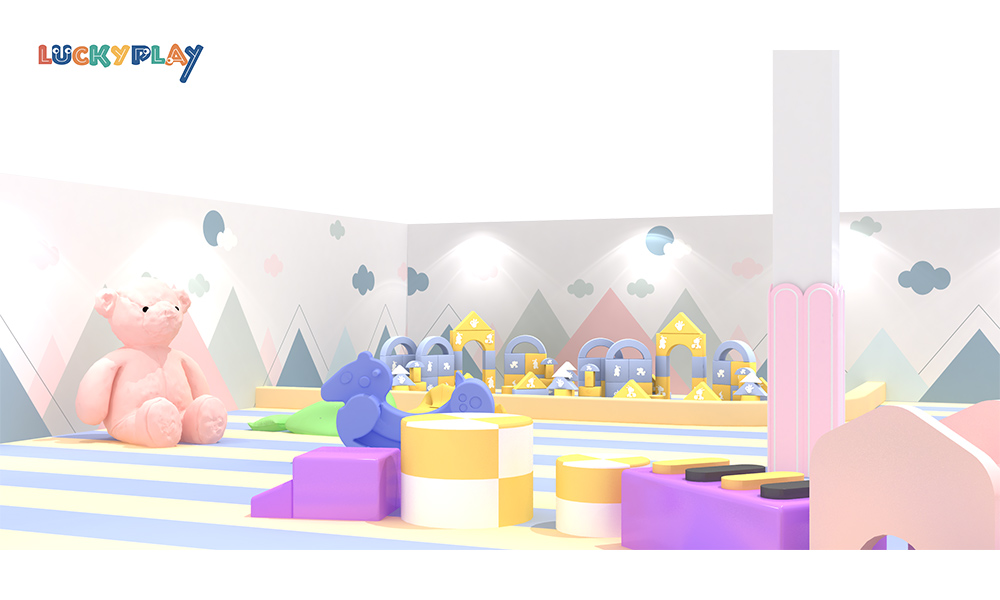 Piscina de bolas comercial para guardería con tobogán, bloques de espuma para escalar, carrusel y set de equipo de juego blando interior - Product Image