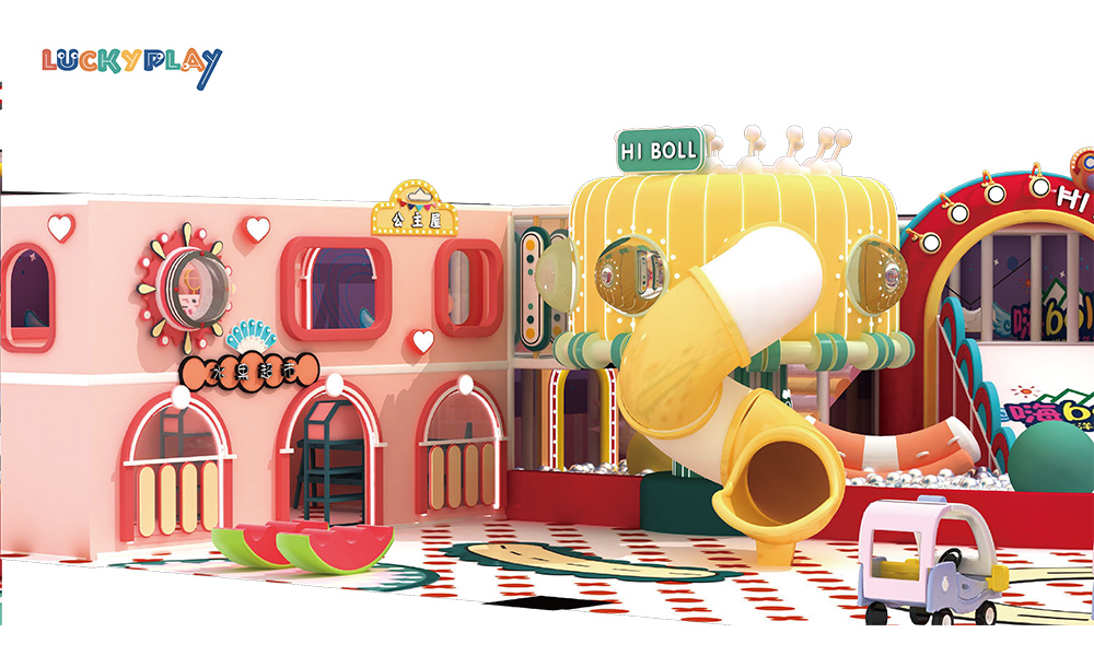 Parque infantil interior comercial de aventura con trampolín, juego blando y piscina de bolas - Product Image