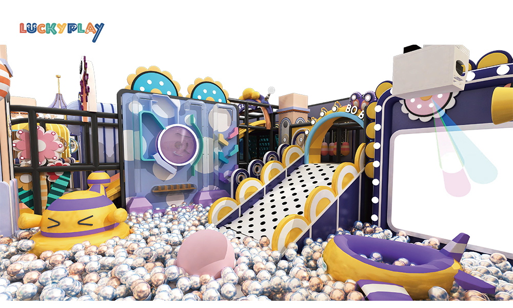 Laberinto de aventura con trampolín comercial para parque infantil interior de centro comercial con tobogán - Product Image