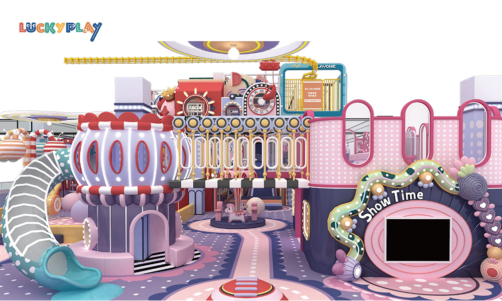 Equipo de juego blando personalizado para niños, parque infantil comercial en venta con laberinto de trampolines y arcade - Product Image