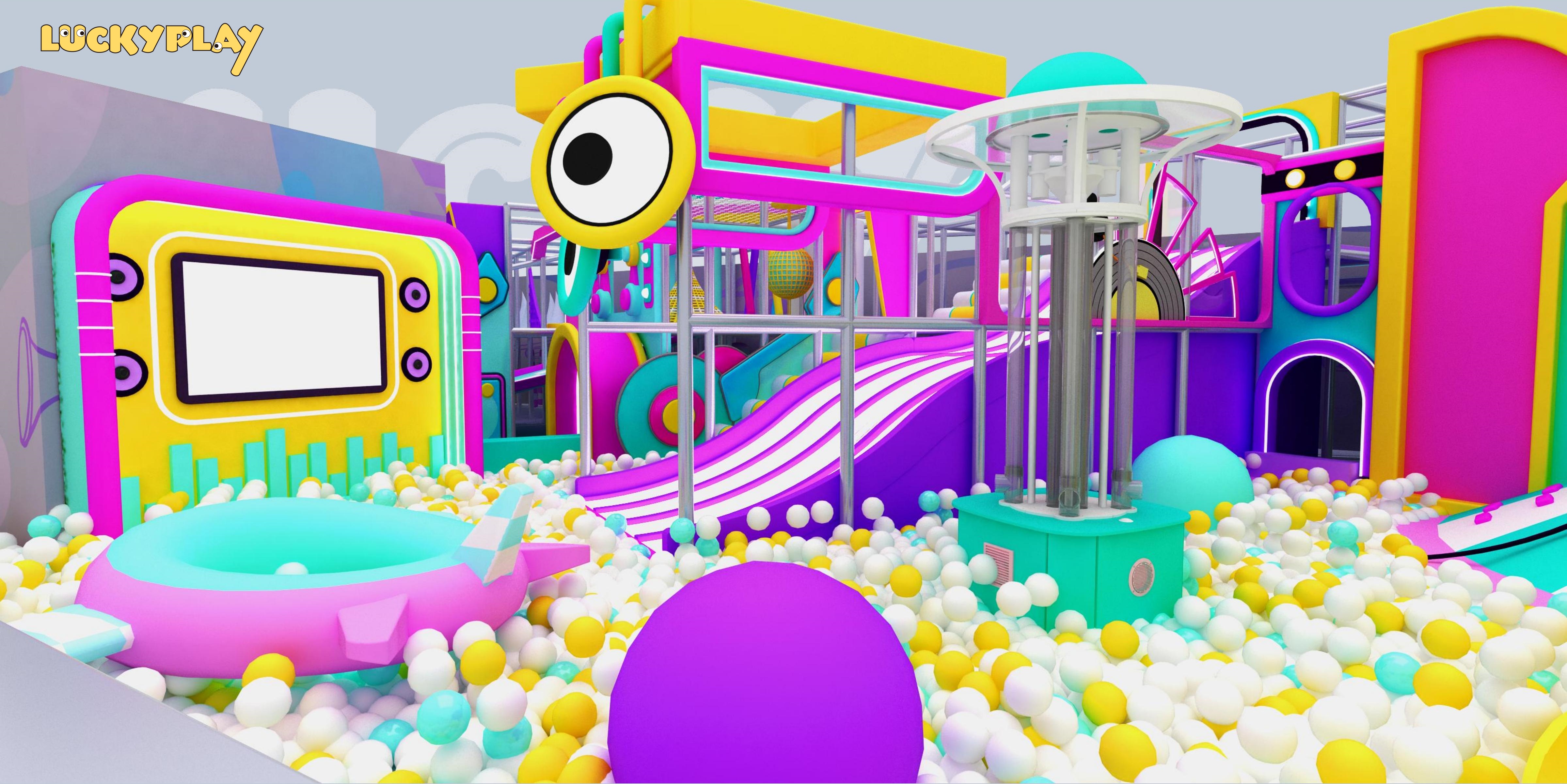 Parque infantil blando comercial interior personalizado para niños con toboganes grandes y piscina de bolas para sala de juego blando interior - Product Image