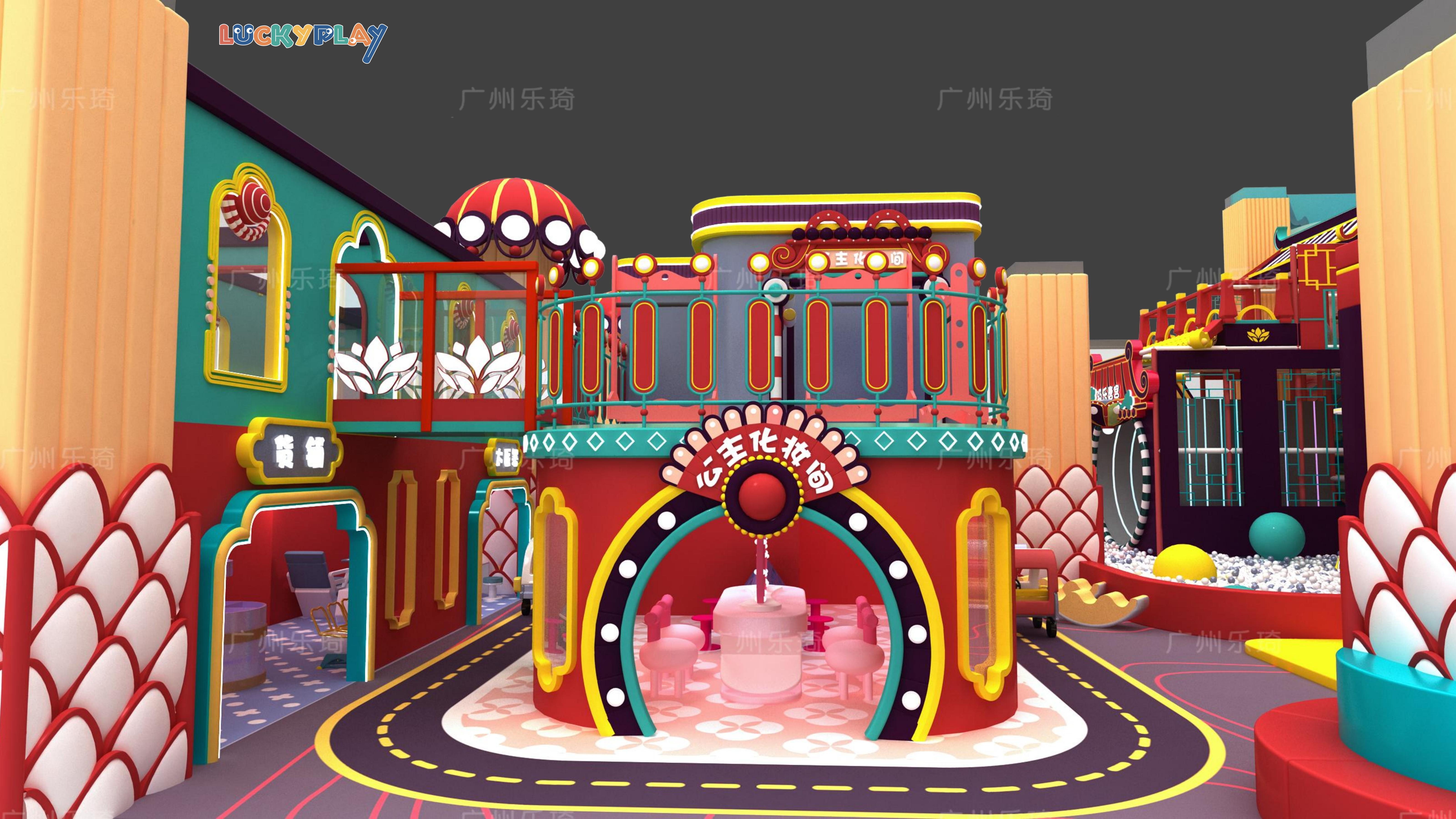 Centro educativo y recreativo infantil con parque interior comercial, juegos de proyección interactiva y zona de juego blando China Town - Product Image
