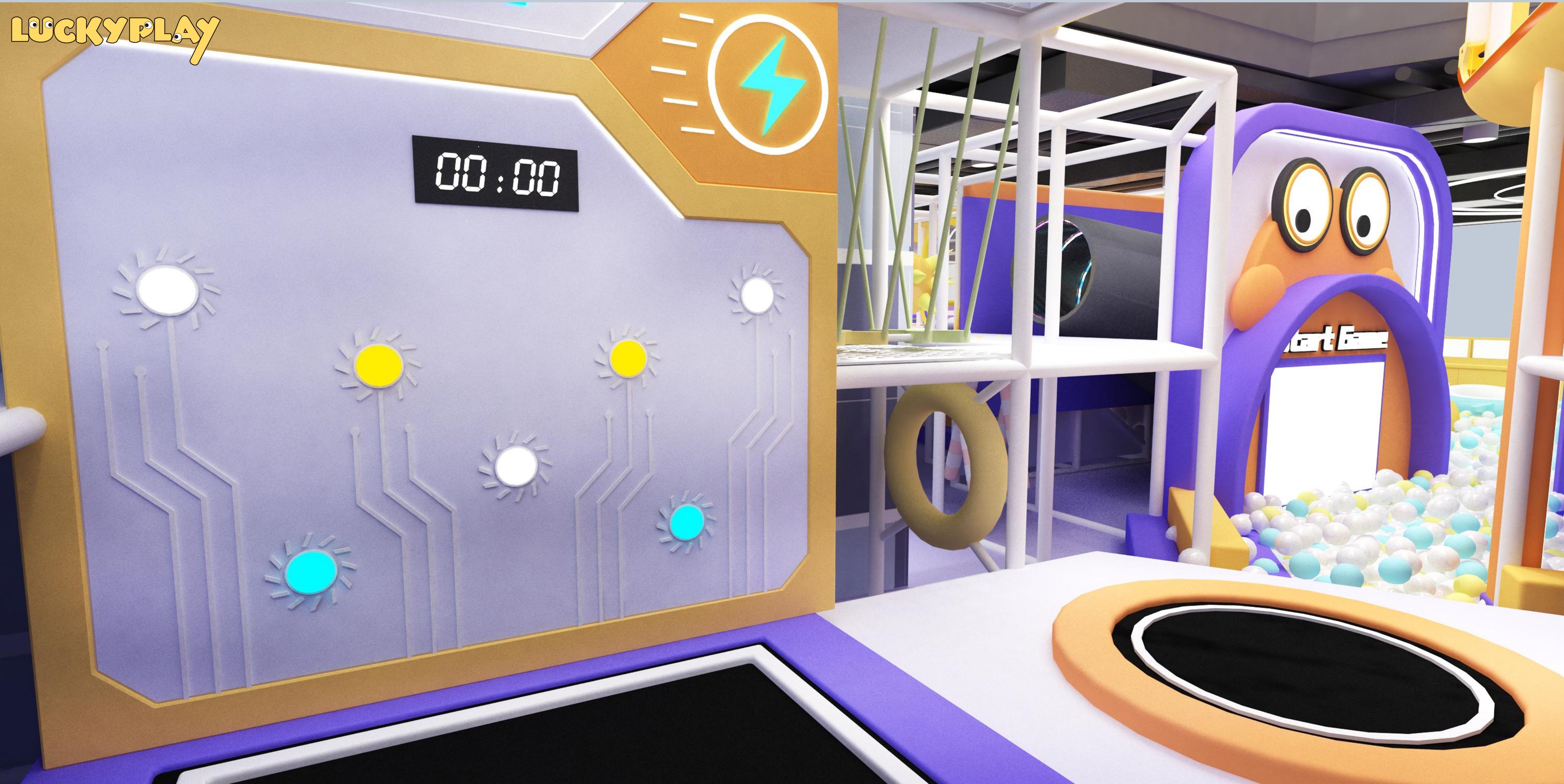 Parque infantil interior comercial personalizado Luckyplay con piscina de bolas gigante, tobogán túnel y zonas de juego blando interactivas para edades de 1 a 15 años y más de 10 usuarios - Product Image