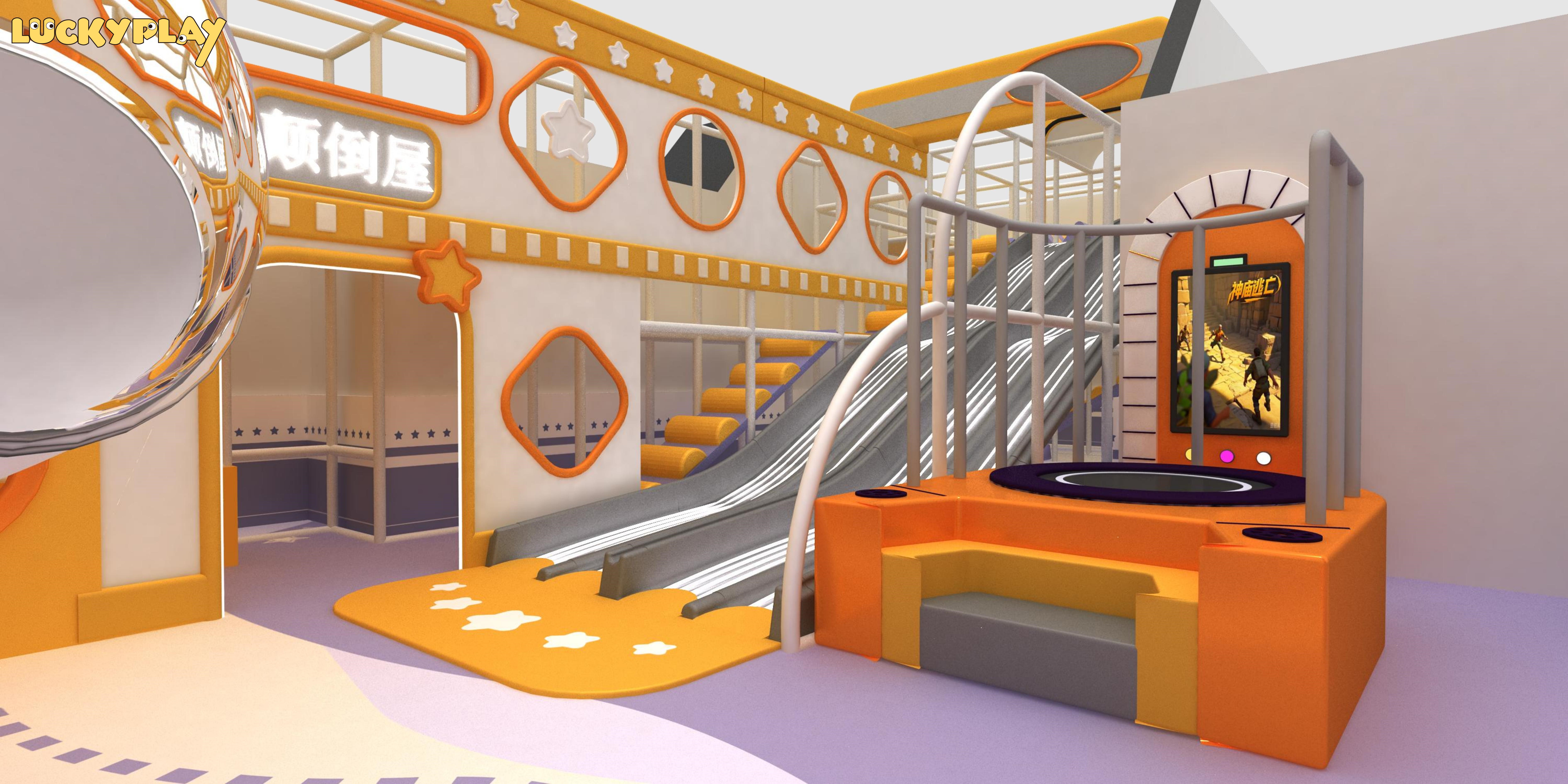 Luckyplay equipo de juego blando para parque infantil interior comercial personalizado todo en uno con piscina de bolas, trampolín y zonas interactivas - Product Image