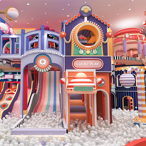 Nuevo equipo de parque infantil interior para centro de entretenimiento familiar con piscina de bolas