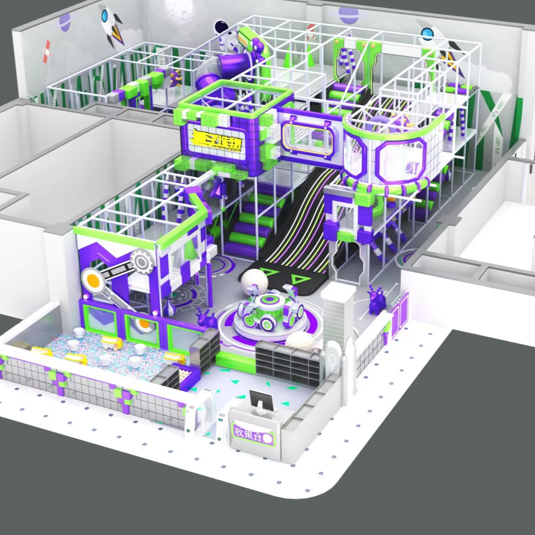Parque infantil interior comercial con tema cuántico diseño futurista estructura de plástico de alta capacidad y funciones de juego múltiples - Product Image