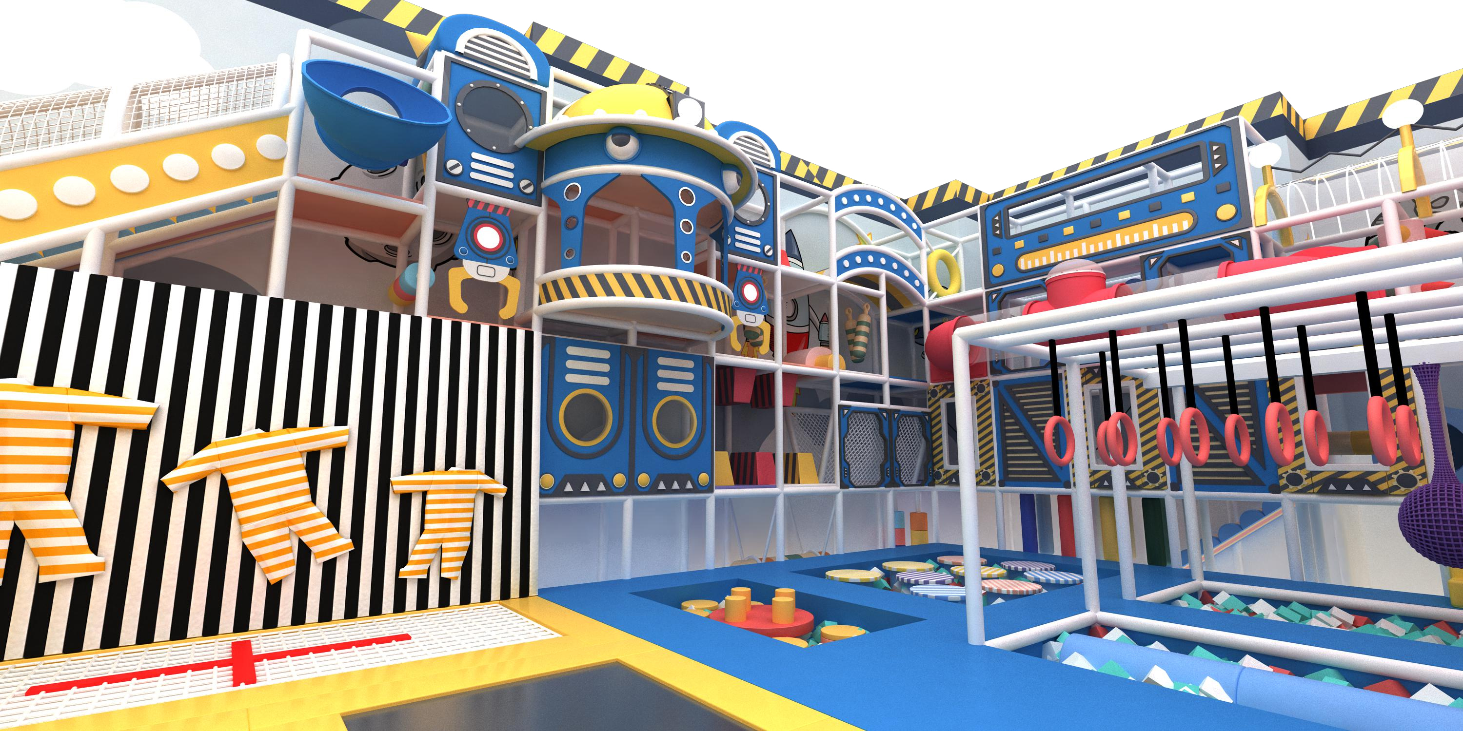 Parque infantil interior temático de robots con zona de juego blanda inteligente para aventuras infantiles - Product Image
