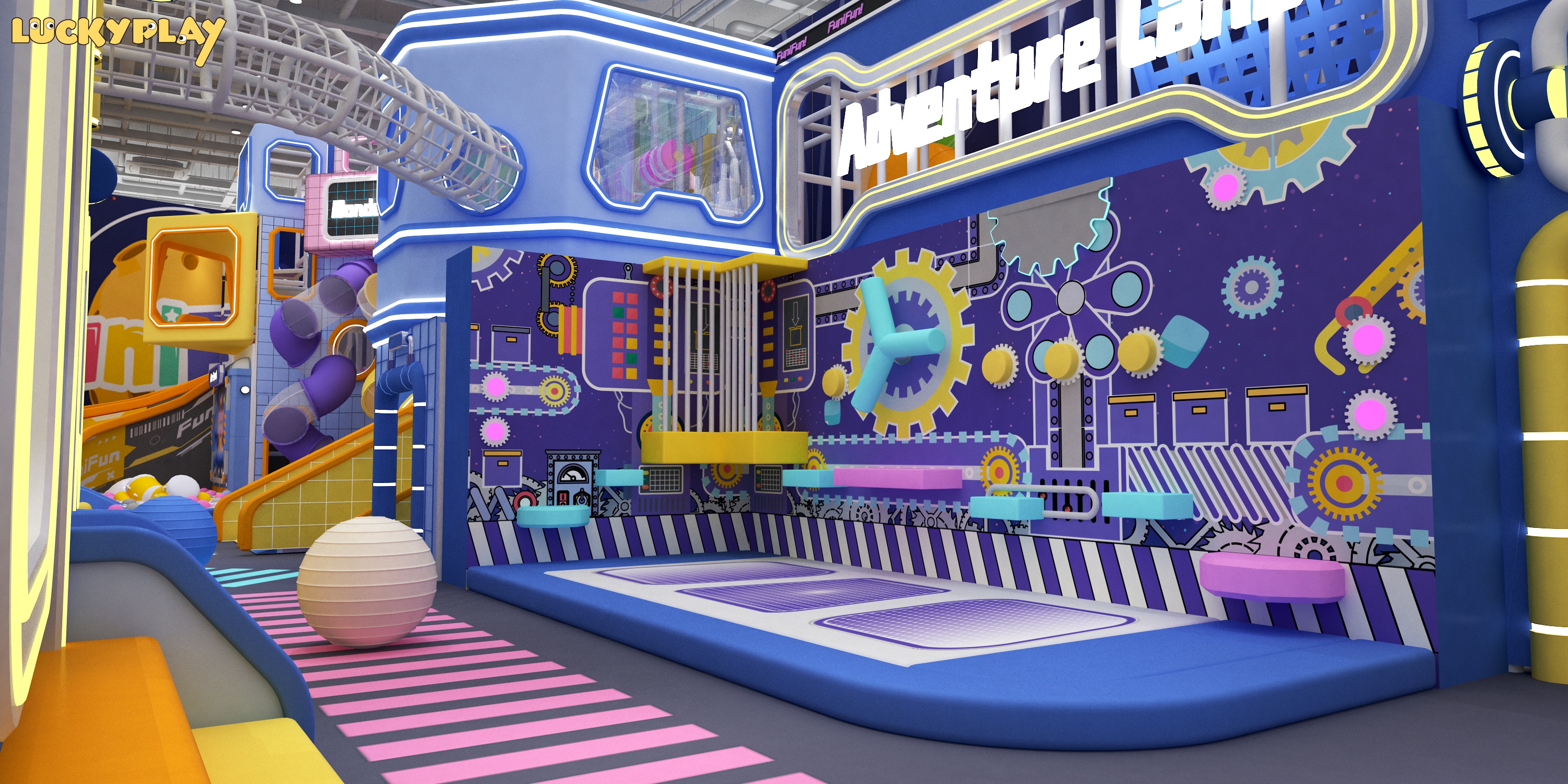 Parque infantil blando para niños, equipo de juegos de interior y parques de aventura interiores - Product Image