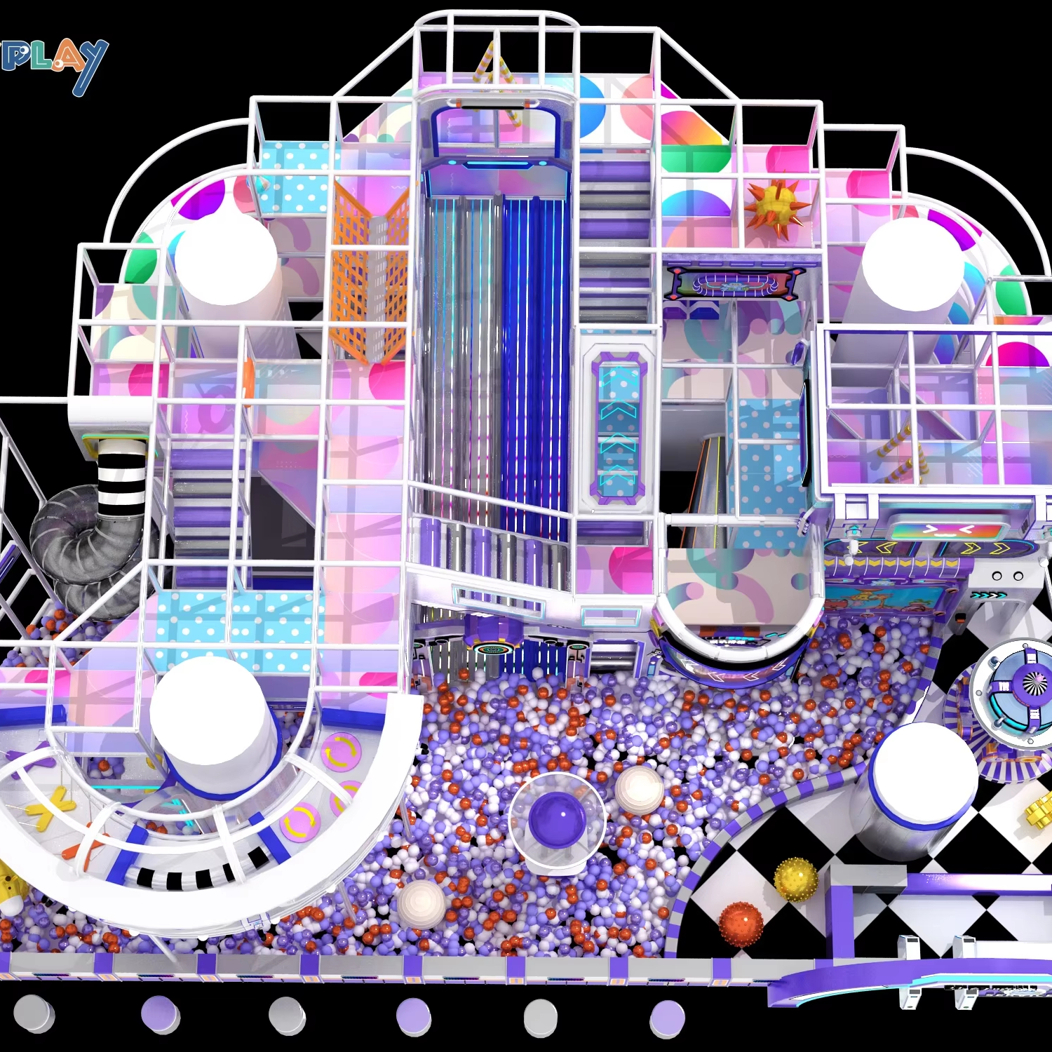 Parque infantil interior para niños con temática espacial, diseño creativo de panal, centro de juegos multiactividad y juego blando de alta calidad - Product Image