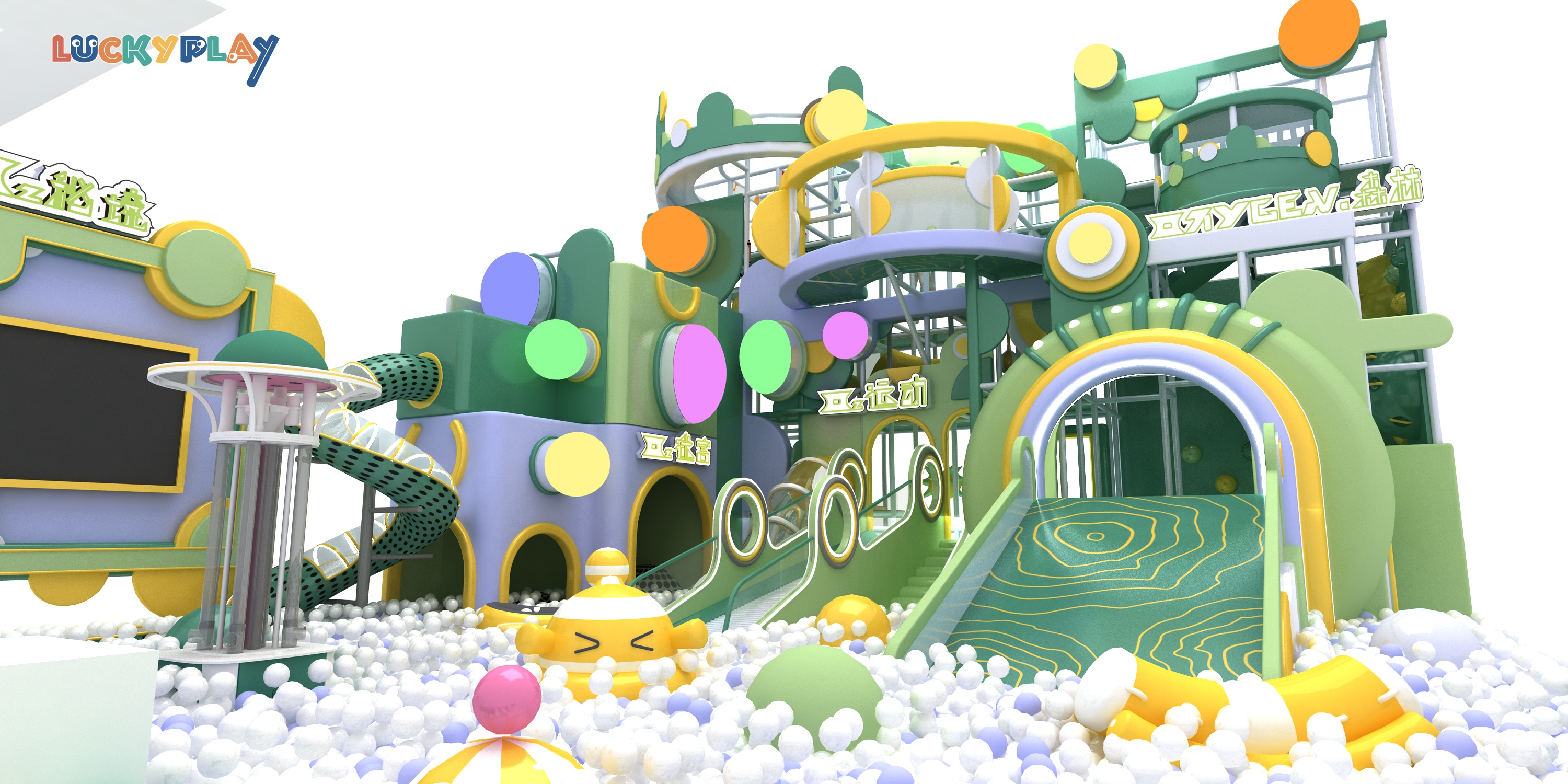 Equipo de parque infantil interior temático con tema de selva y espacio y estructura de juego blando para zona de diversión infantil - Product Image