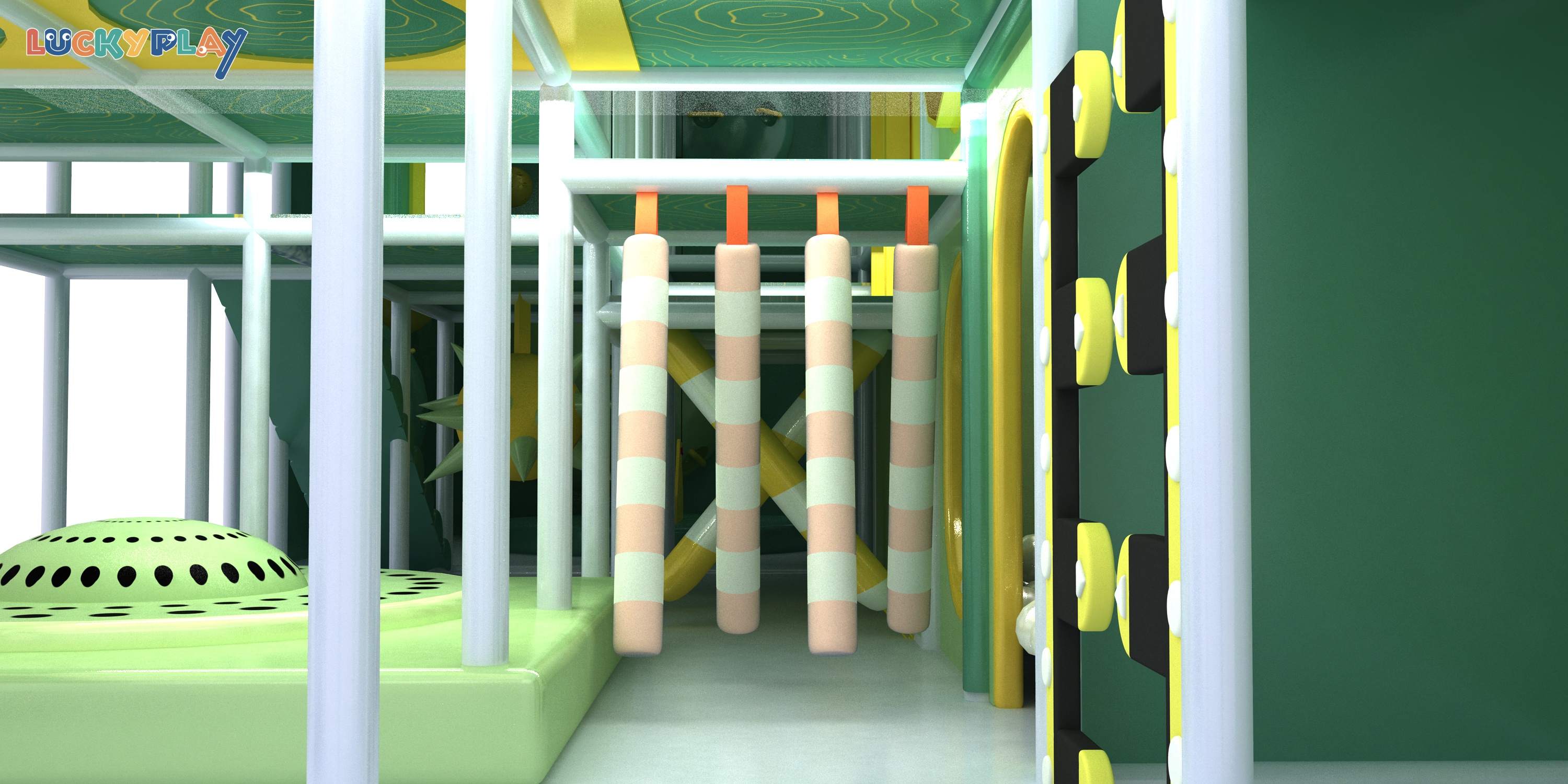 Equipo de parque infantil interior temático con tema de selva y espacio y estructura de juego blando para zona de diversión infantil - Product Image