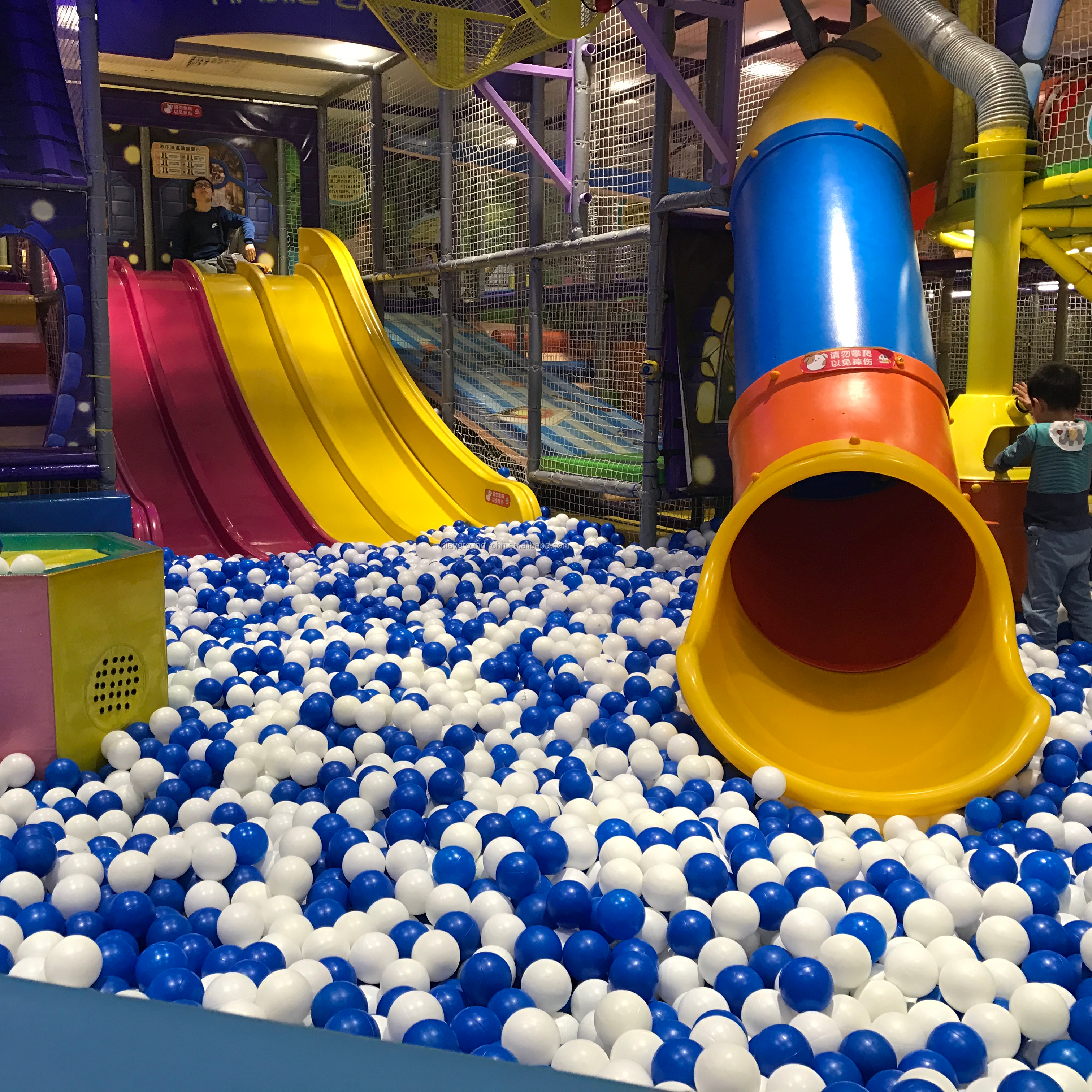 Centro de juego blando para niños pequeños con set de juego blando, parque infantil interior con juegos de rol, tobogán y casita para club infantil