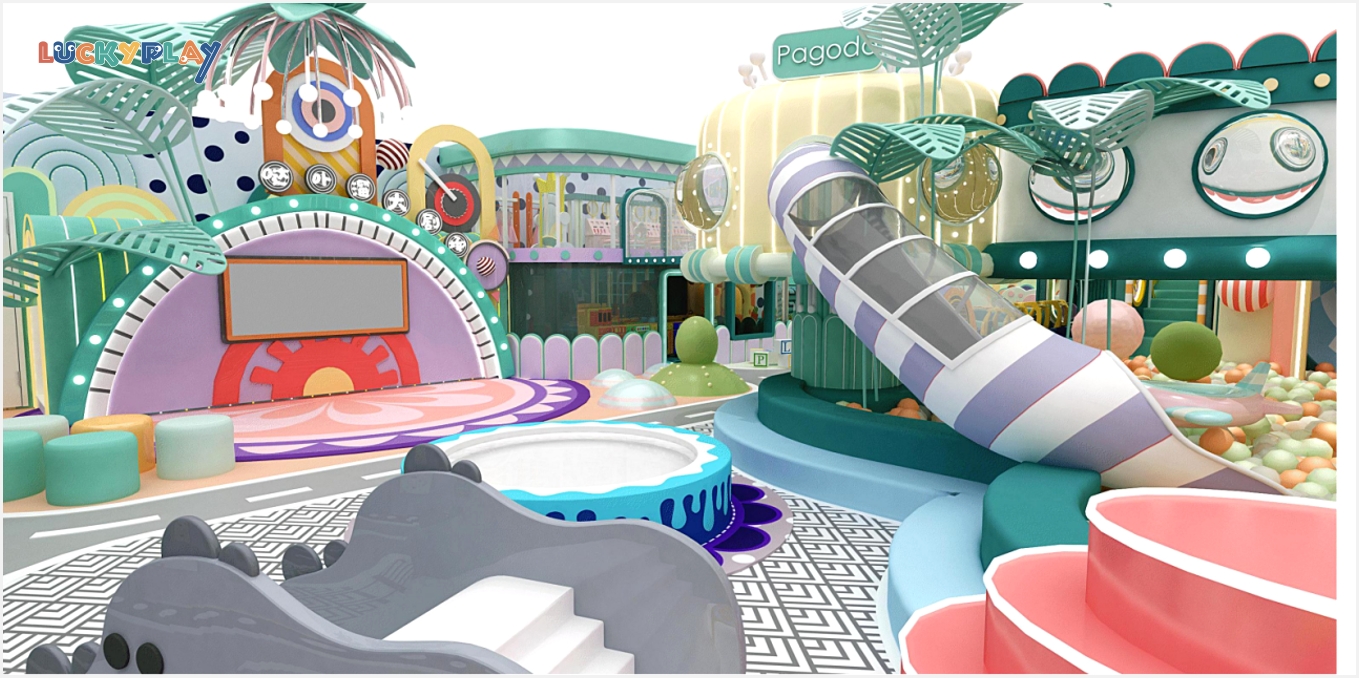 Centro de juegos infantil de fin de semana, parque infantil interior comercial con tobogán de millón de bolas, piscina de bolas y laberinto - Product Image