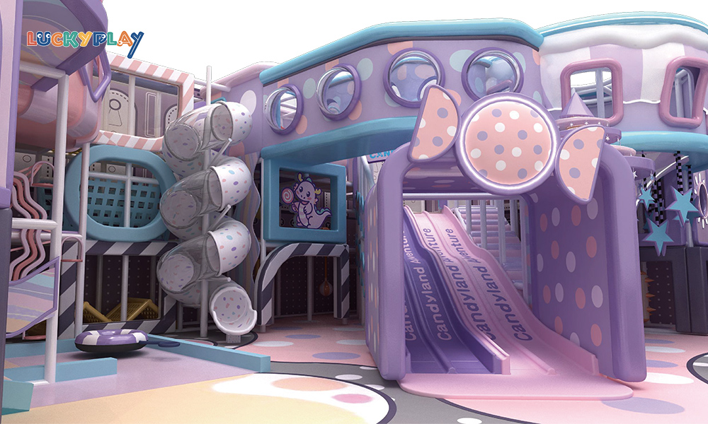 Big Bounce High Quality Plastic Indoor Trampoline Park with Slide for Kids Playground Commercial Use High Capacity - Product Image