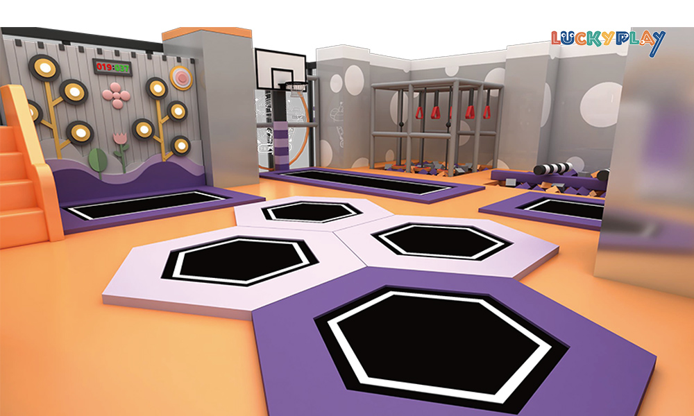 Business Adventure Park Custom Rope Course Children's Indoor Playground Equipment with Trampoline Park and Climbing Facilities - Product Image