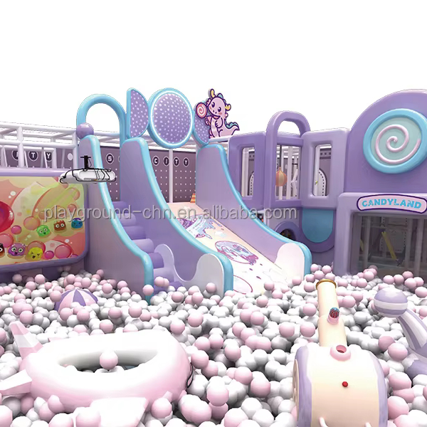 Candy Theme Featured Experienced Manufacturer Fully Costom Kids Play Center Commercial Project