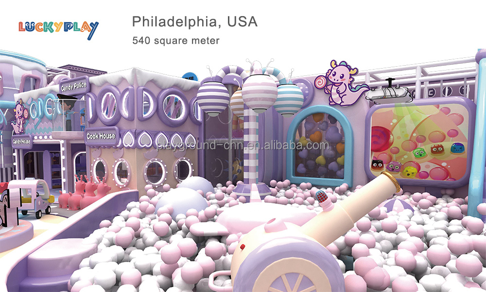 Candy Theme Featured Experienced Manufacturer Fully Costom Kids Play Center Commercial Project - Product Image