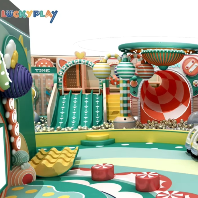 Children Indoor Playground Jungle Theme Plastic Treehouse Design Colorful Slides and Imaginative Play Elements Commercial Use