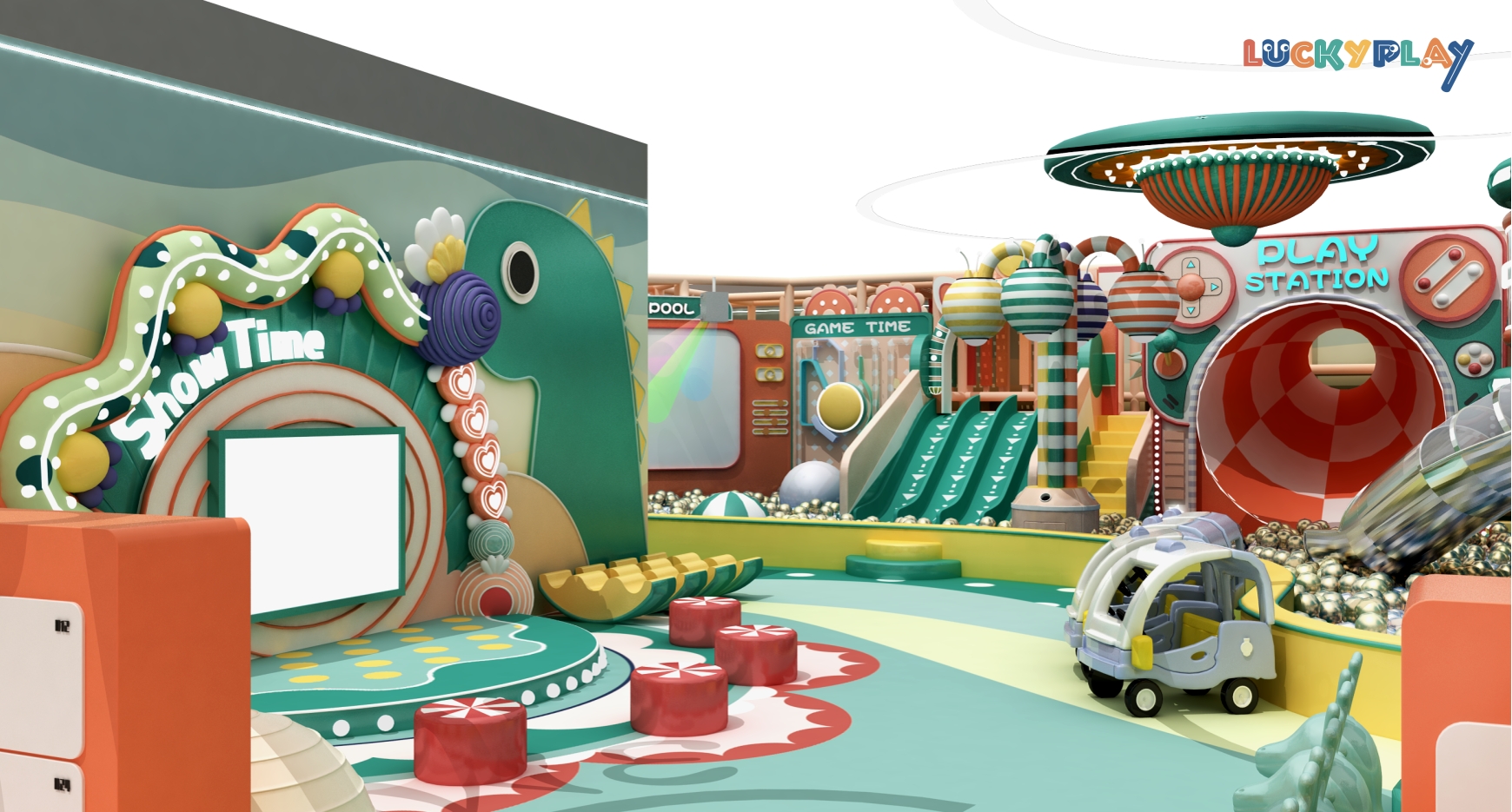 Children Indoor Playground Jungle Theme Plastic Treehouse Design Colorful Slides and Imaginative Play Elements Commercial Use - Product Image