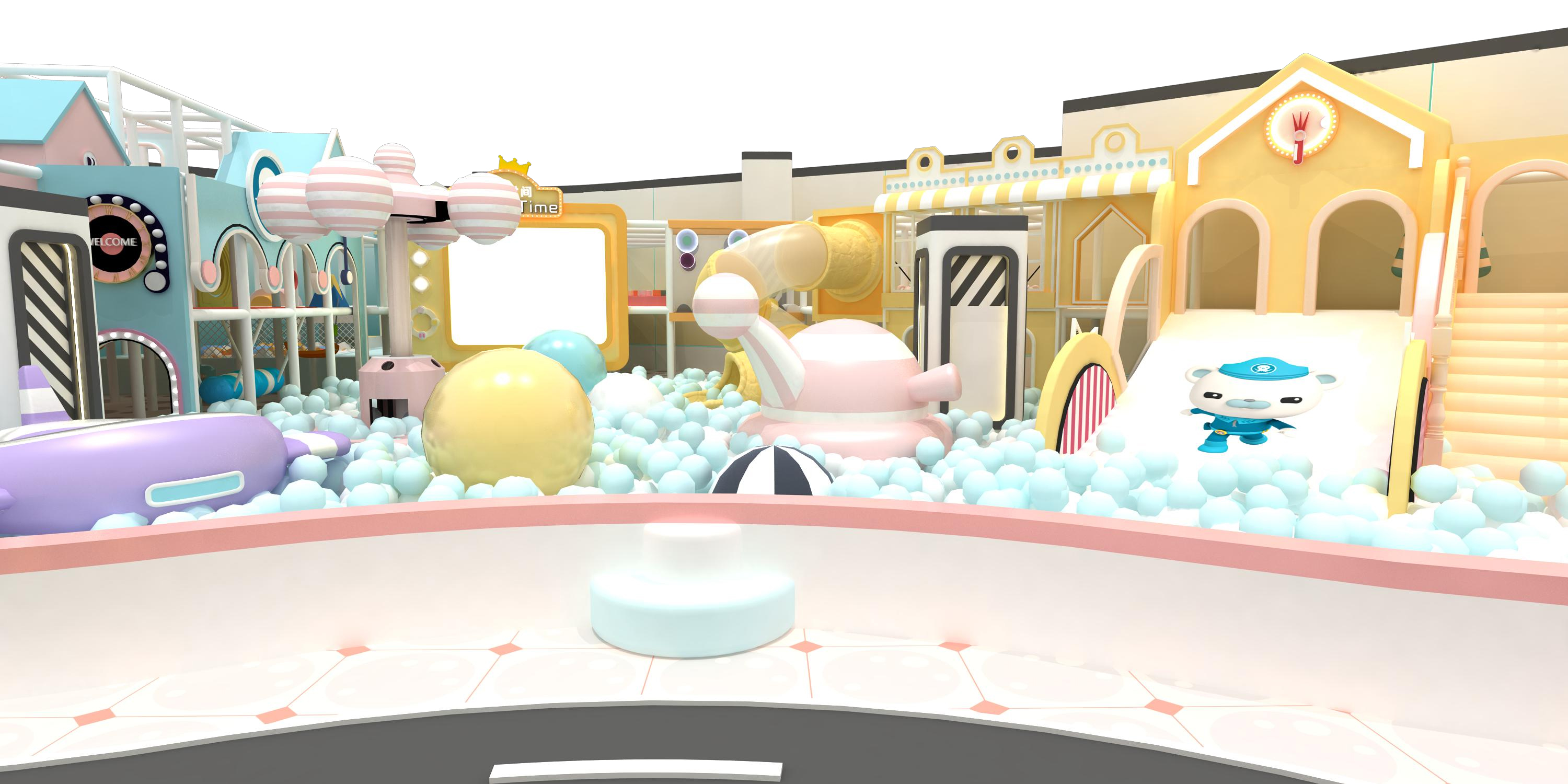 Children Play Center Indoor Soft Play Equipment Macaron Colorful Scheme Castle Commercial Indoor Playground for Sale - Product Image