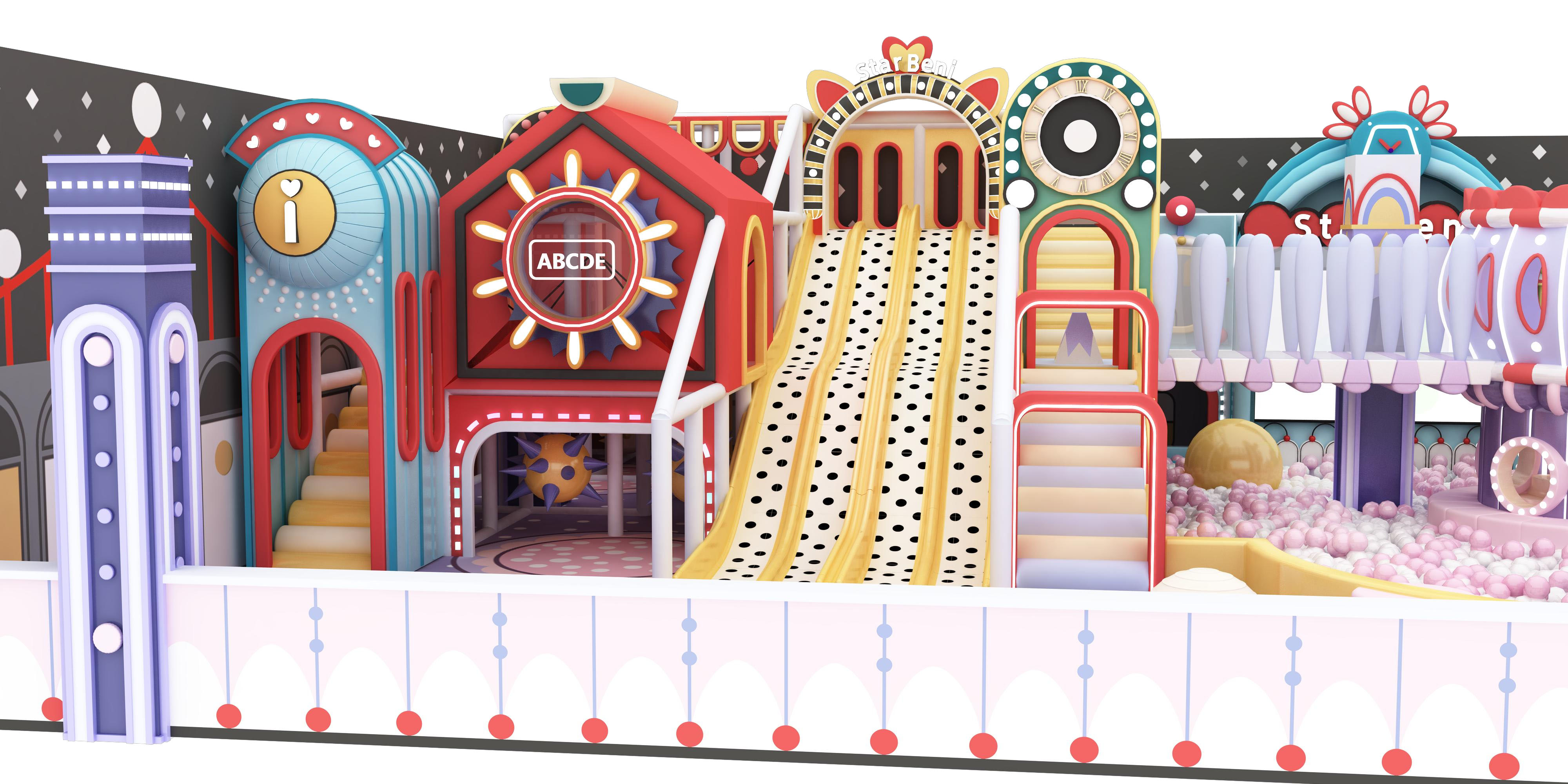 Children's Favorite Indoor Playground Equipment Electric Merry-Go-Round Sets Soft Play Accessories Made of Durable Plastic - Product Image