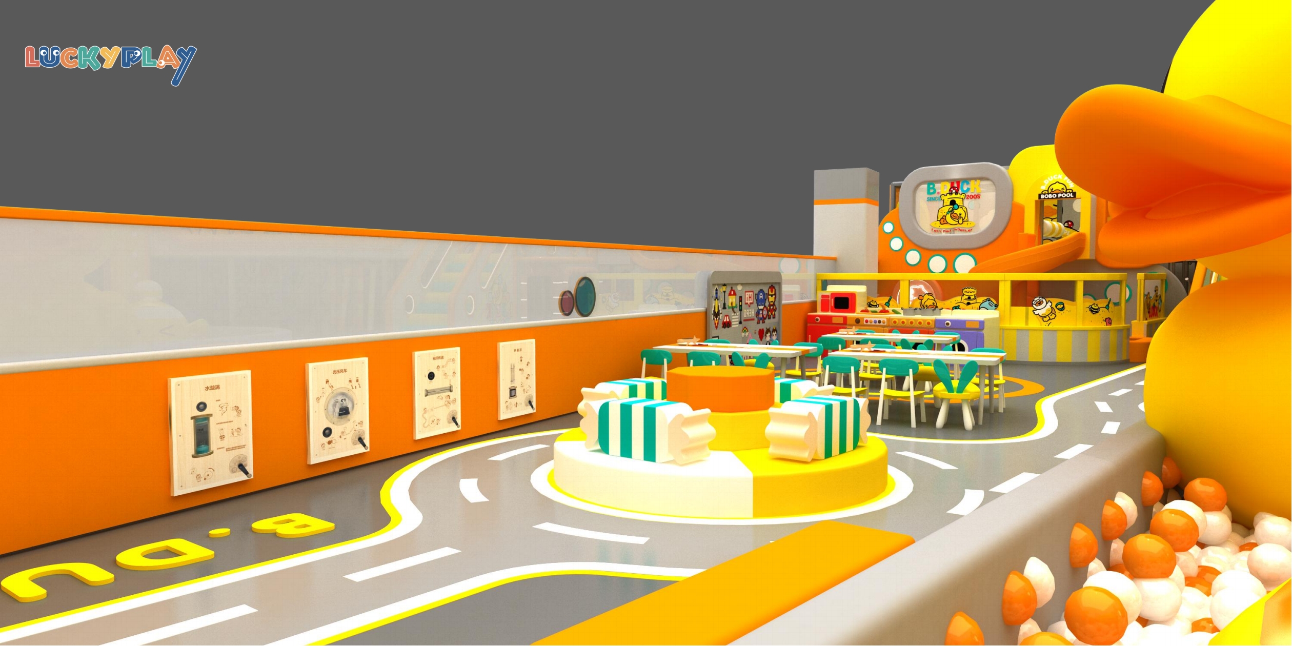Colorful Indoor Playground Equipment Customized Kids Soft Plastic Ball Pool Big Slide Indoor Playground Equipment - Product Image