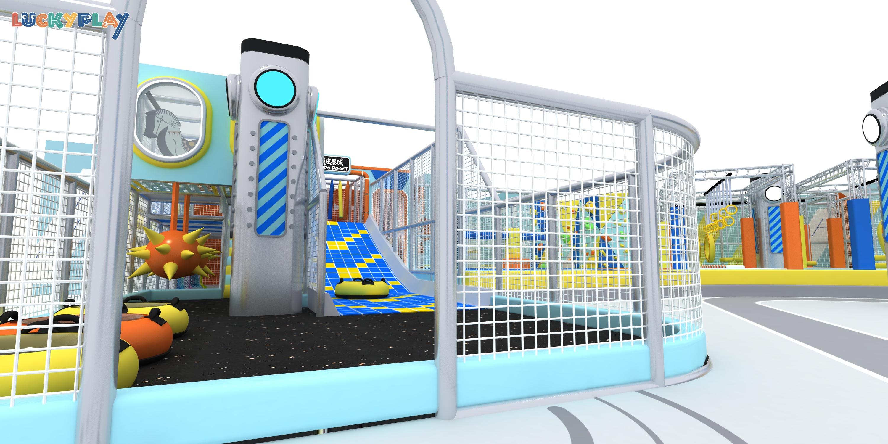 Commercial Indoor Playground Mario Adventure Challenge Game Zone Slides Obstacles Interactive Play Equipment Plastic Luckyplay - Product Image