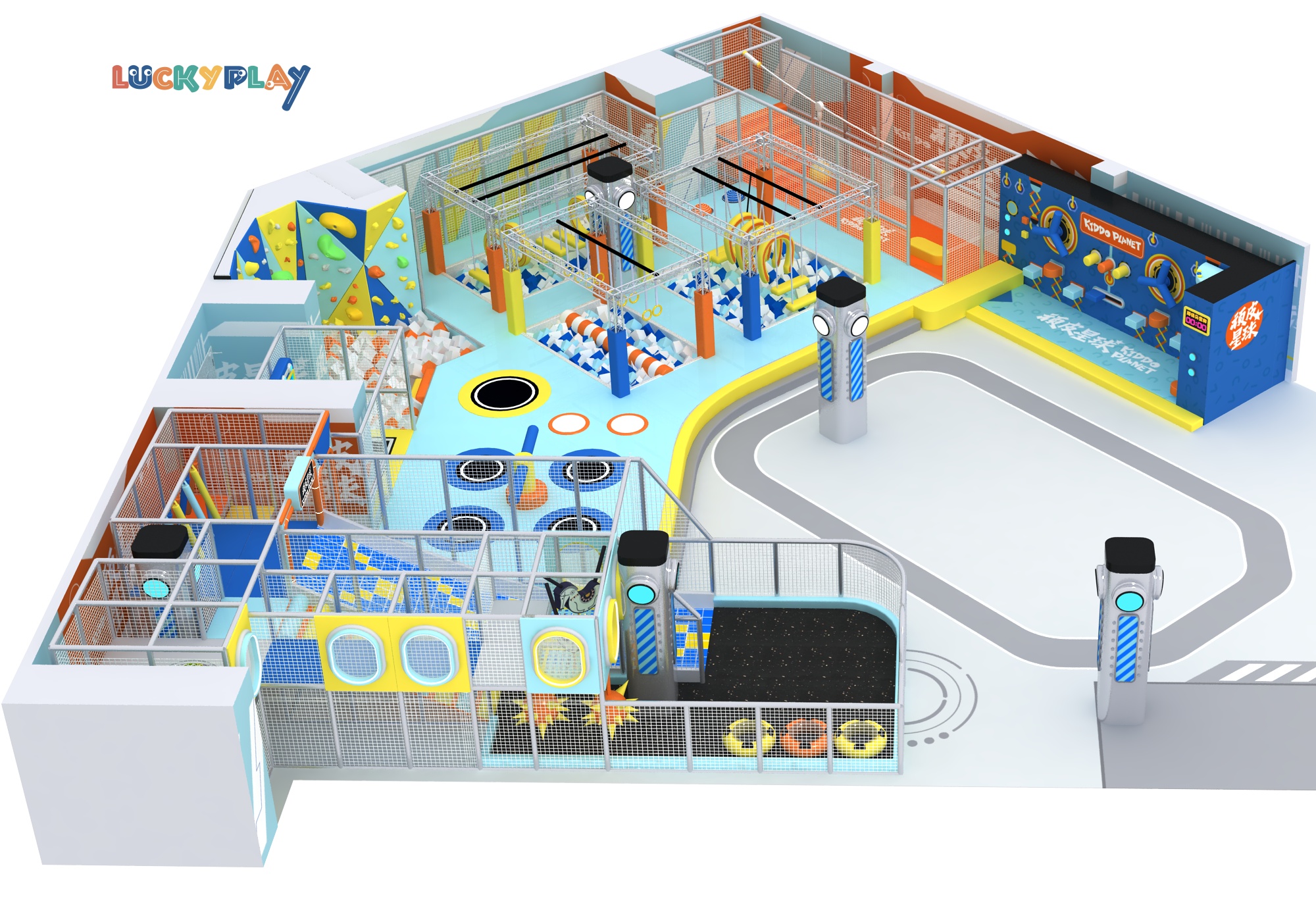 Commercial Indoor Playground Mario Adventure Challenge Game Zone Slides Obstacles Interactive Play Equipment Plastic Luckyplay - Product Image