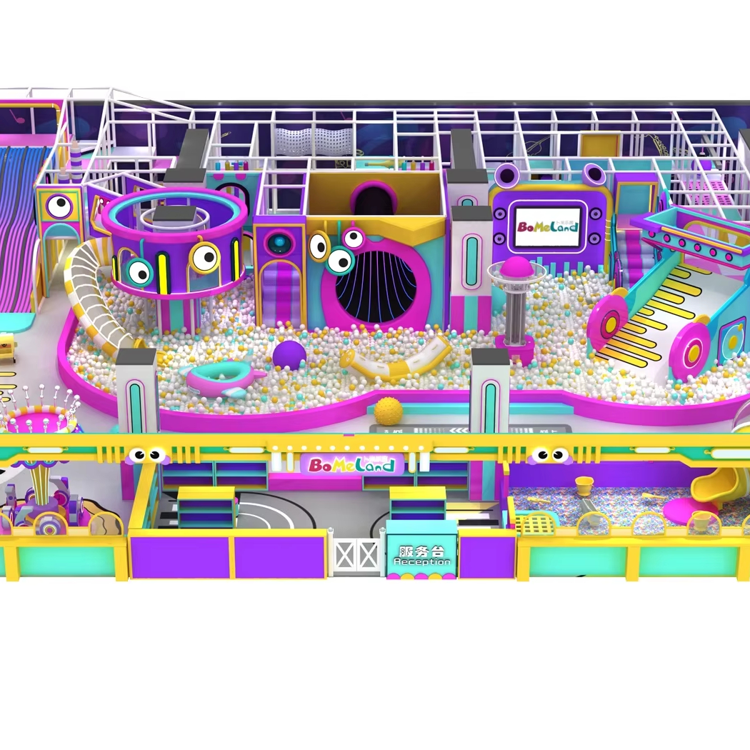 Commercial Indoor Playground with Future Theme Soft Play Equipment Kids' Big Ball Pool Slide Made of Plastic