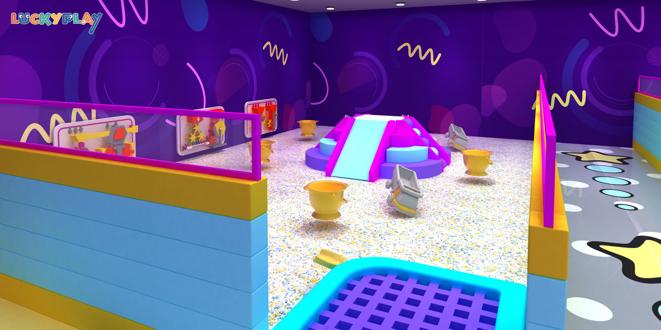 Commercial Indoor Playground with Plastic High Slides Colorful Theme Custom Solutions for Kids 100-500kg Capacity - Product Image
