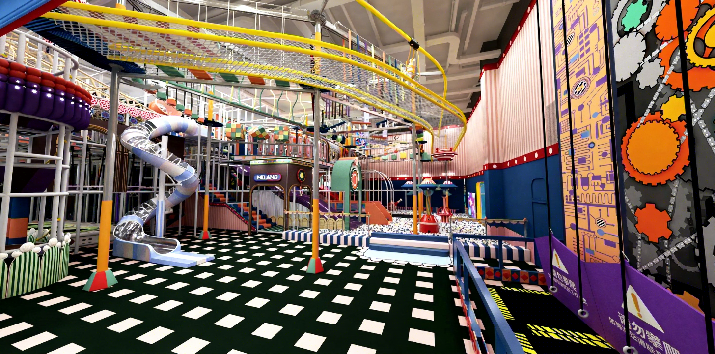 Commercial Indoor Playground with Wooden Multi-Level Soft Play Maze and Interactive Kids Play Zone for Shopping Malls - Product Image