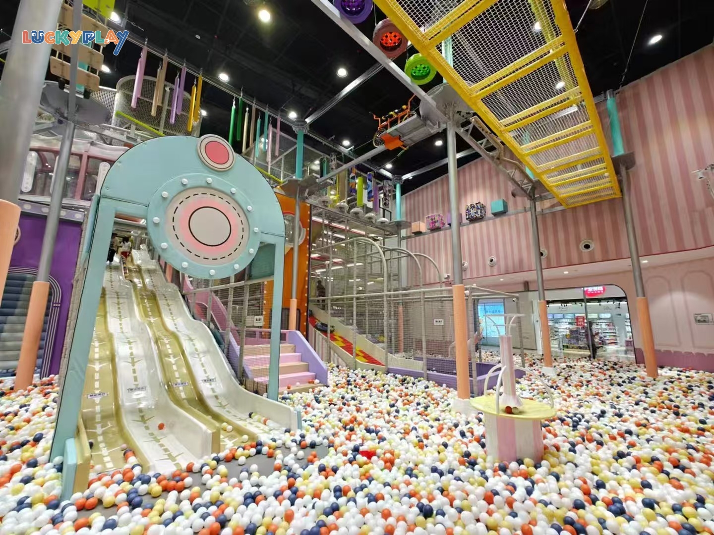 Commercial Profitable Attractive High Altitude Indoor Play Rope Courses Project Certified Material Made Indoor Playground - Product Image