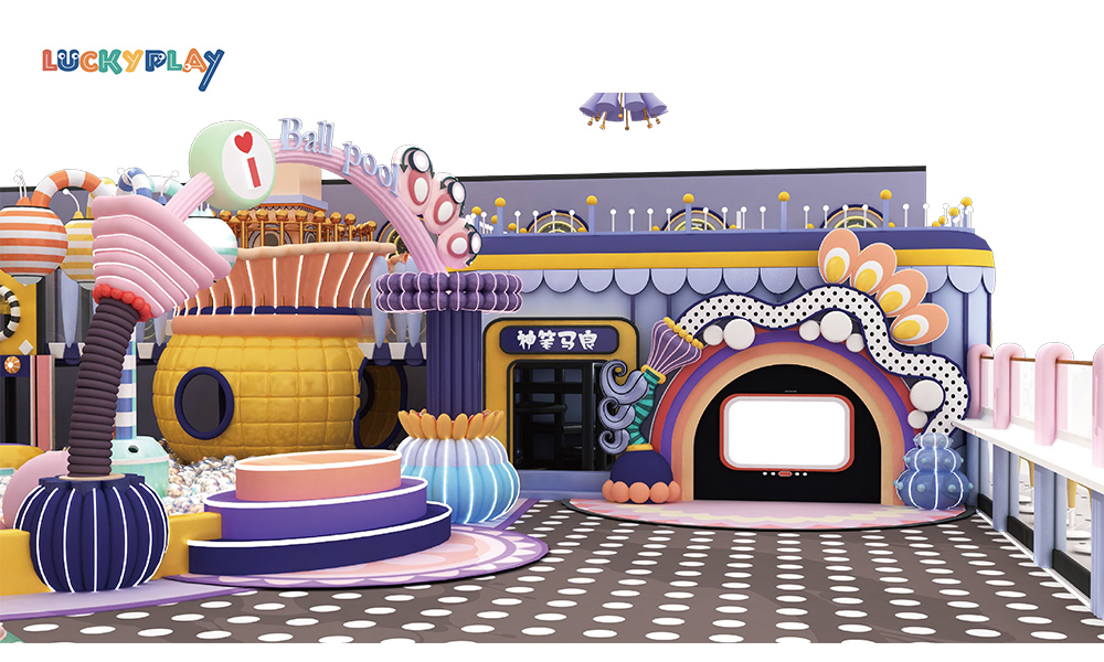 Commerical Trampoline Adventure Maze Indoor Mall Playground Carnival with Slide - Product Image