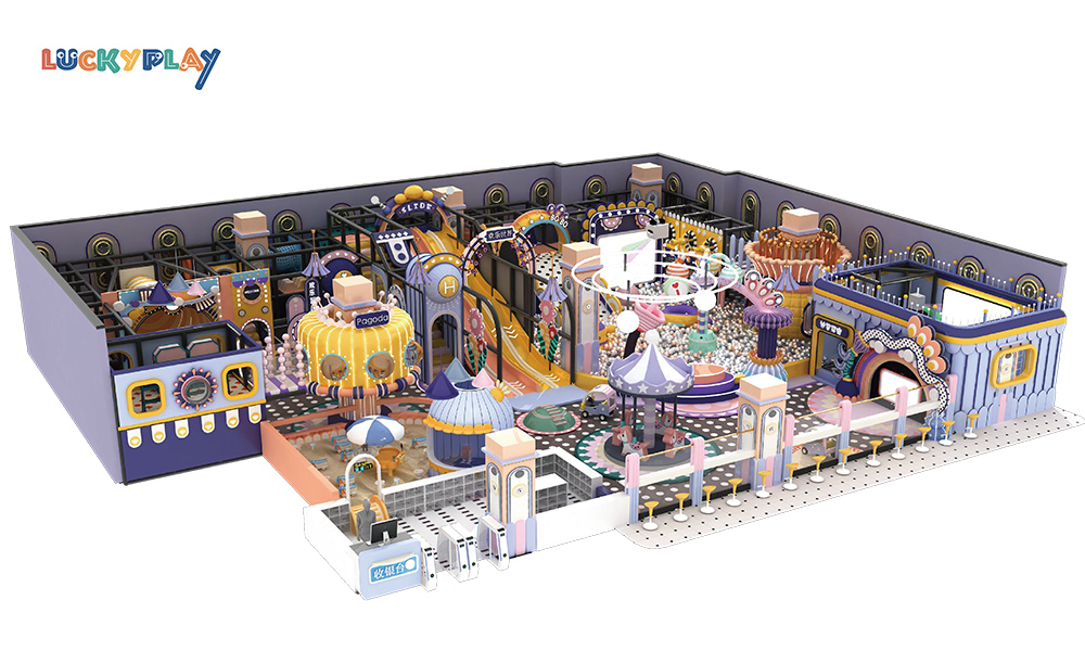 Commerical Trampoline Adventure Maze Indoor Mall Playground Carnival with Slide - Product Image