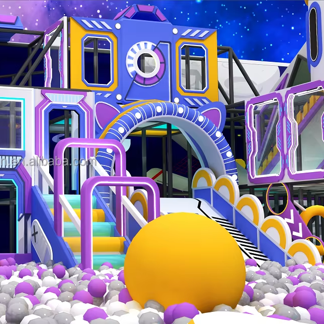 Dream Space Theme Indoor Plastic Kids Playground with Galaxy Slides Soft Play Adventure Equipment for Children