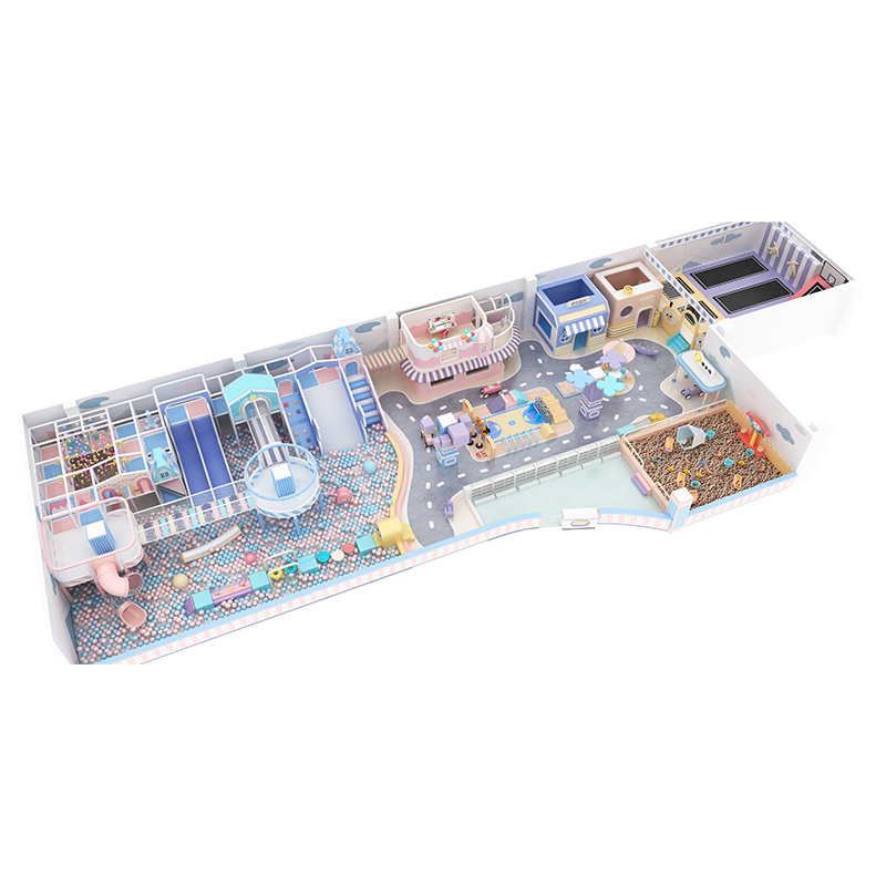 Free Design Customized Indoor Kids Role Play Houses Trampoline Children Indoor Playground Equipment - Product Image
