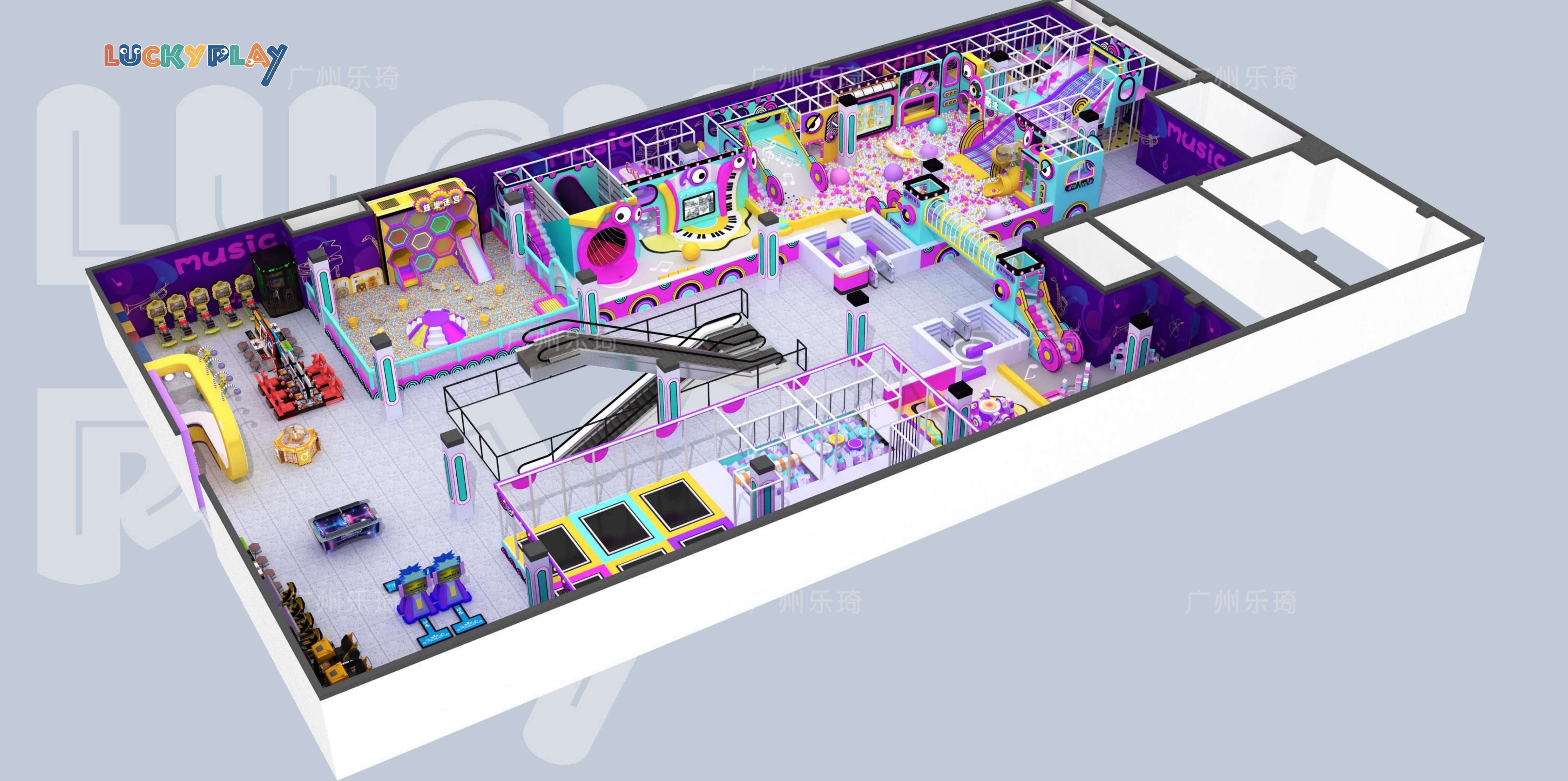 Grotesque Music Themed Indoor Playground for Kids With Creative Soft Play Zones and Interactive Sound Games - Product Image