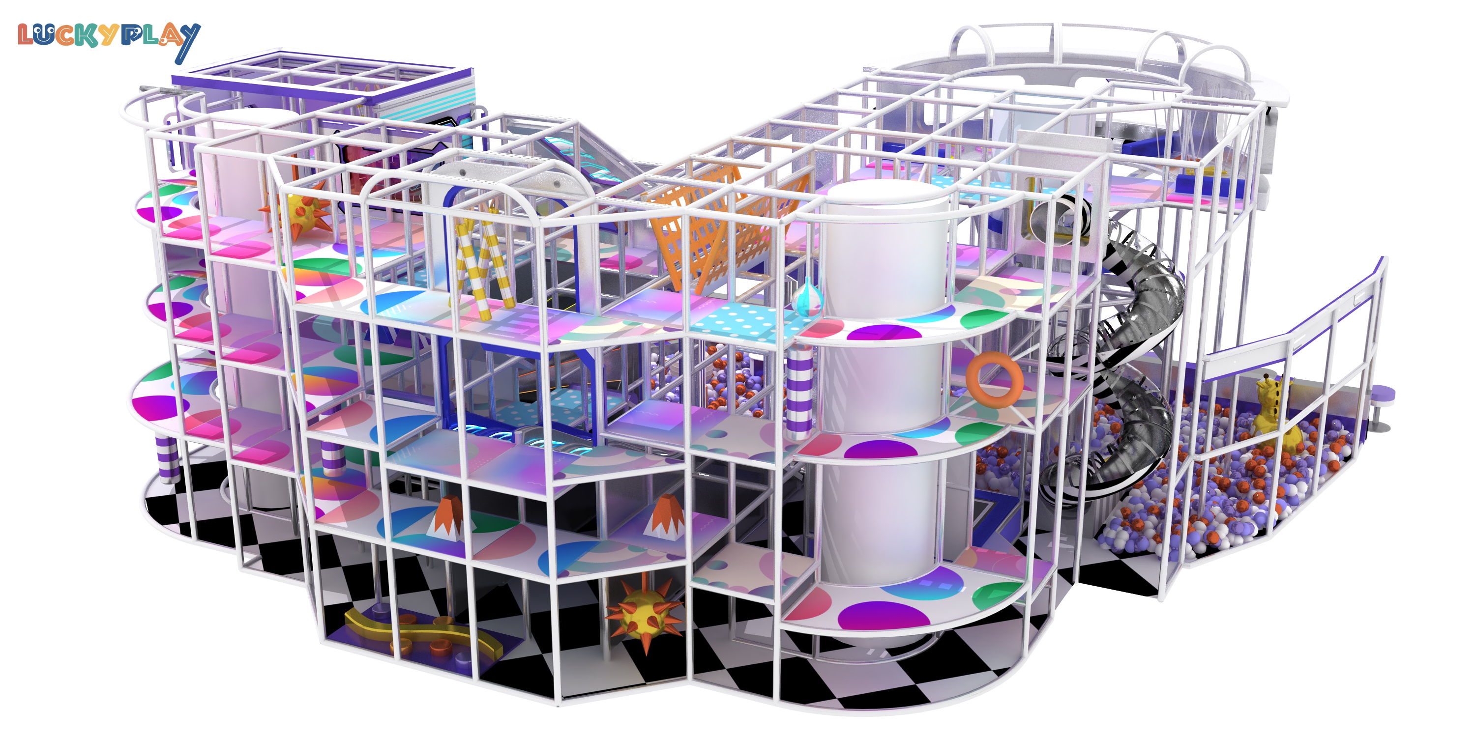 High Altitude Multi Layers Indoor Play Zone Kids Loved CE Certified Commercial Indoor Playground Project for Kids and Toddlers - Product Image