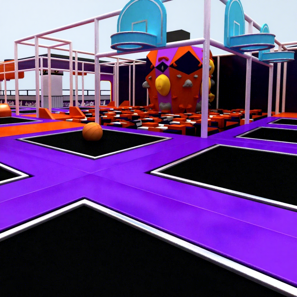 High Quality Custom Plastic Indoor Trampoline Playground for Commercial Play Zone Family Entertainment with 100-500kg Capacity