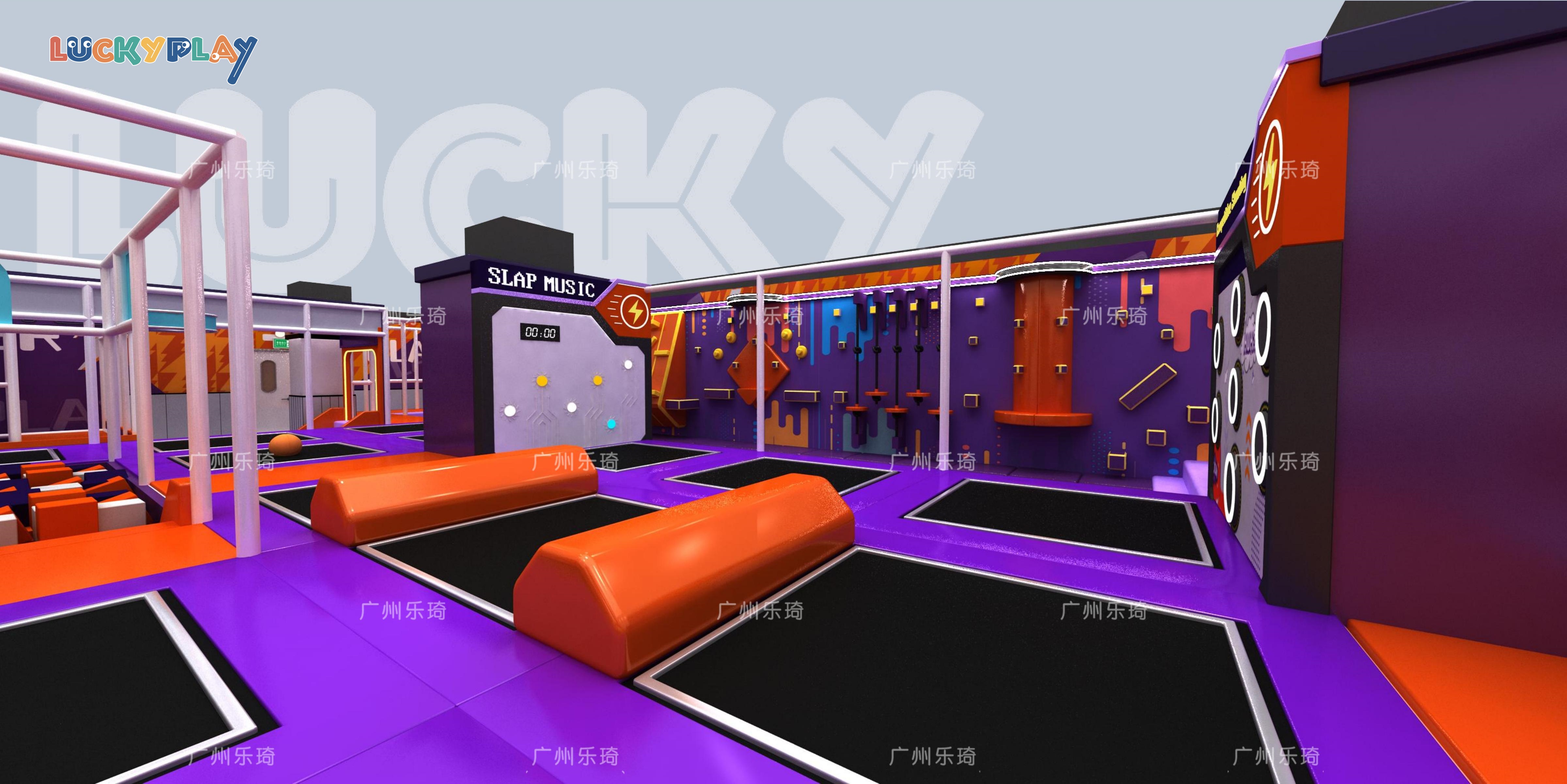 High Quality Custom Plastic Indoor Trampoline Playground for Commercial Play Zone Family Entertainment with 100-500kg Capacity - Product Image