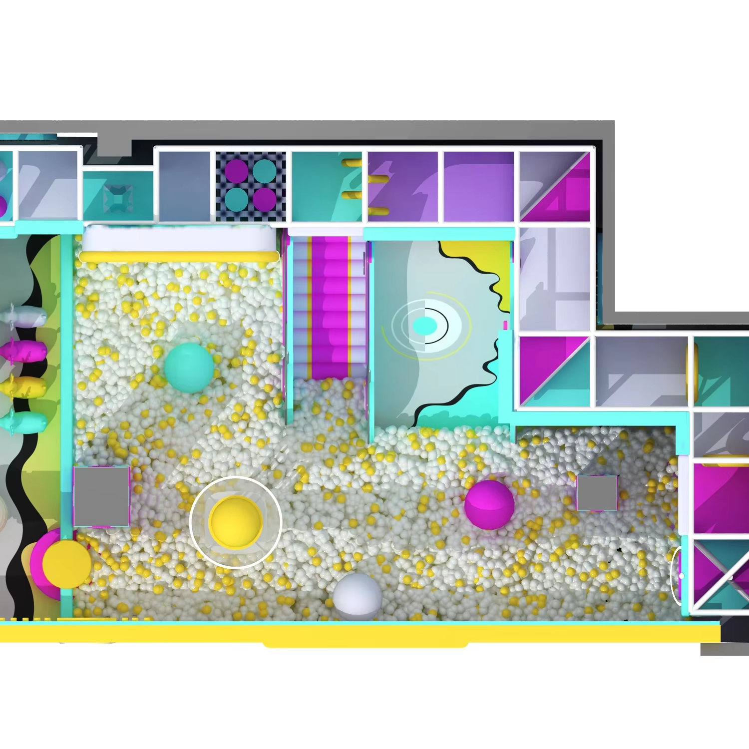 Hot Style Wired Music Theme Kids Play Center Indoor Playground Commercial Playground with Slides Ball Pit Maze Small Football