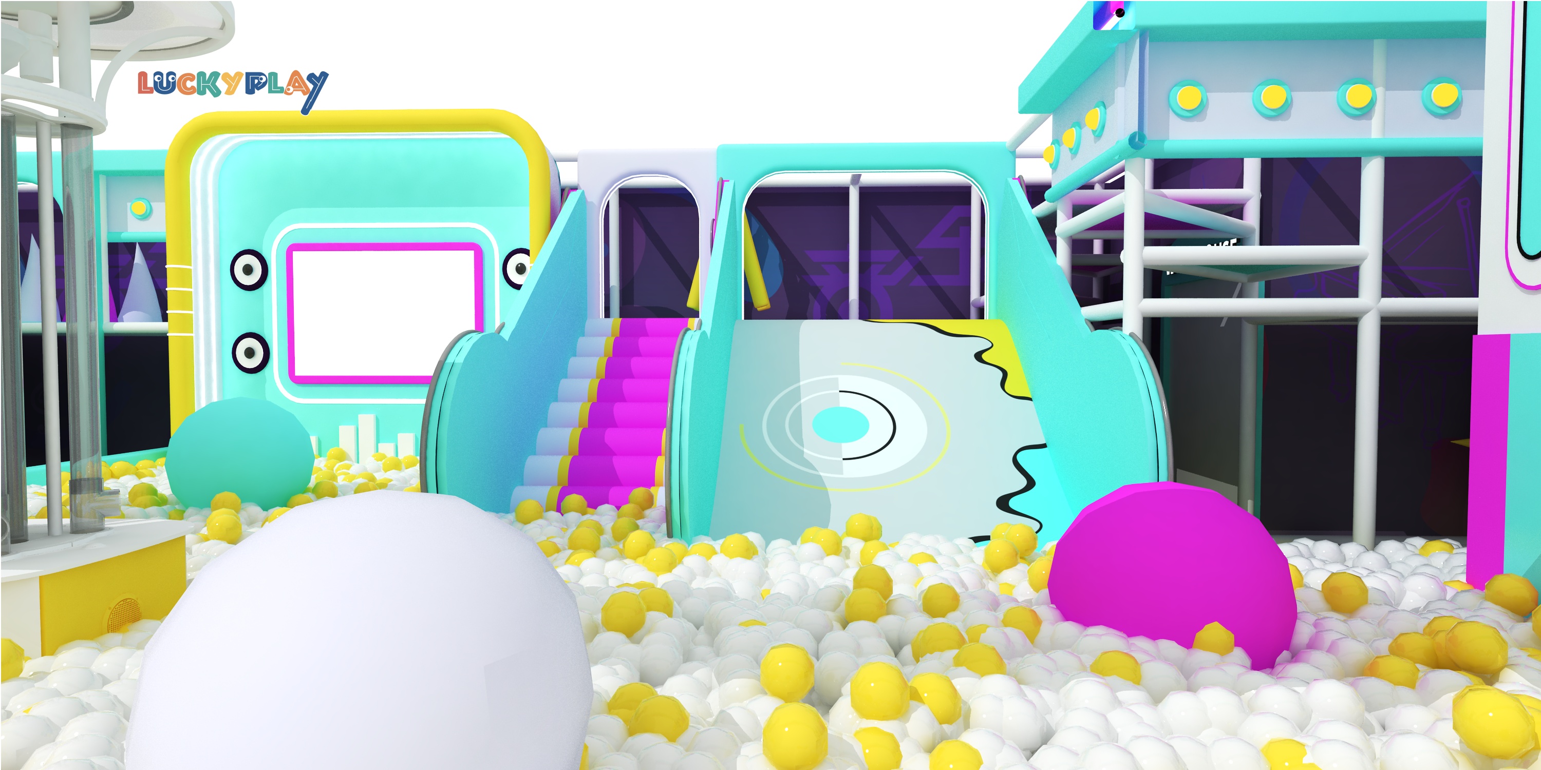 Hot Style Wired Music Theme Kids Play Center Indoor Playground Commercial Playground with Slides Ball Pit Maze Small Football - Product Image